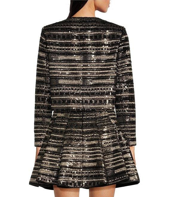 Muse by Marchesa Hazel Metallic Tweed Round Neck Long Sleeve Long Sleeve Mid Length Coordinating Jacket Product Image