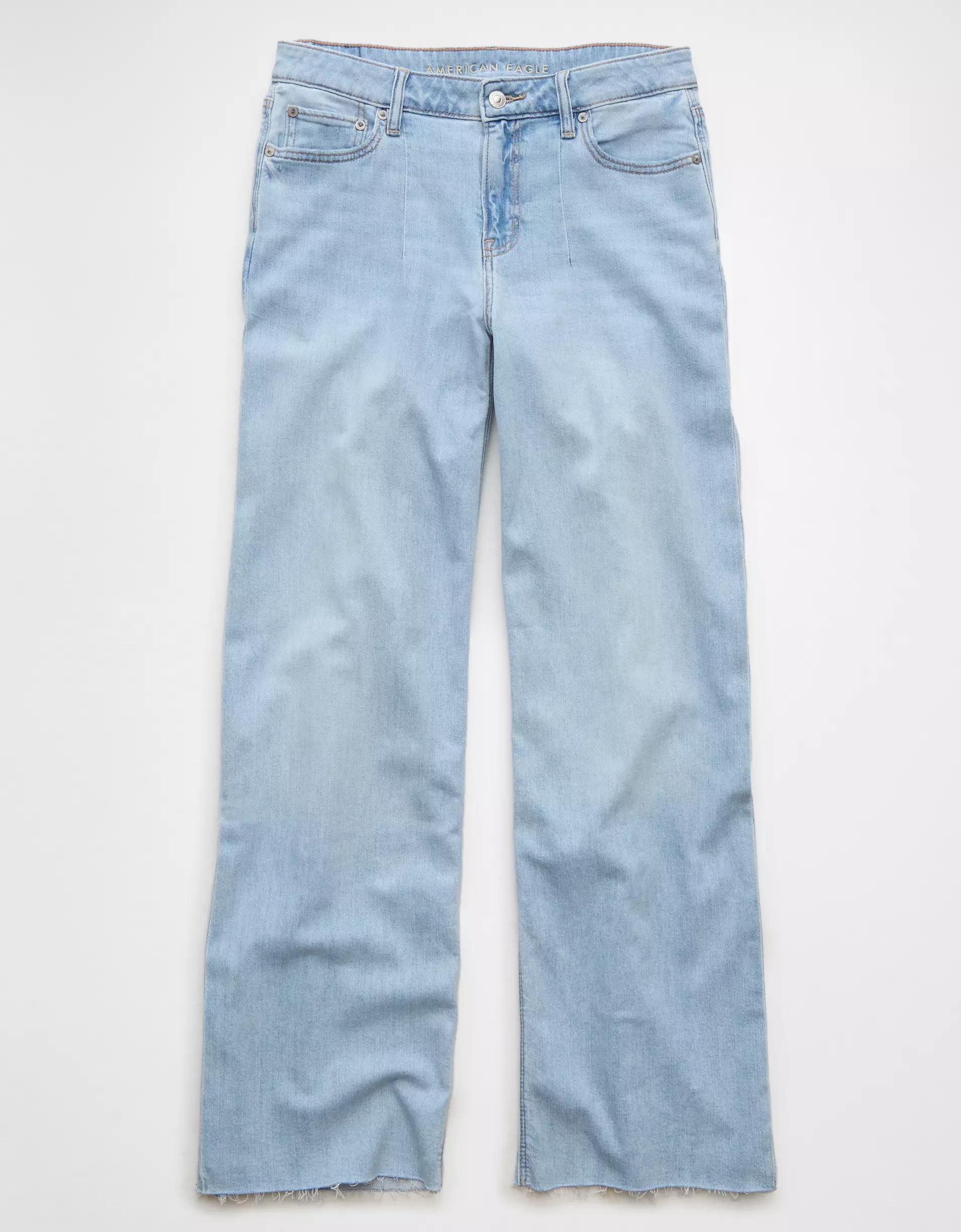 AE Dreamy Drape Stretch Low-Rise Baggy Wide-Leg Jean Product Image