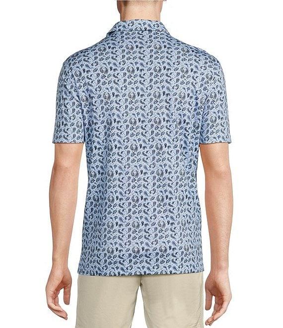 Cremieux Blue Label Paisley Print Interlock Short Sleeve Polo Shirt Product Image