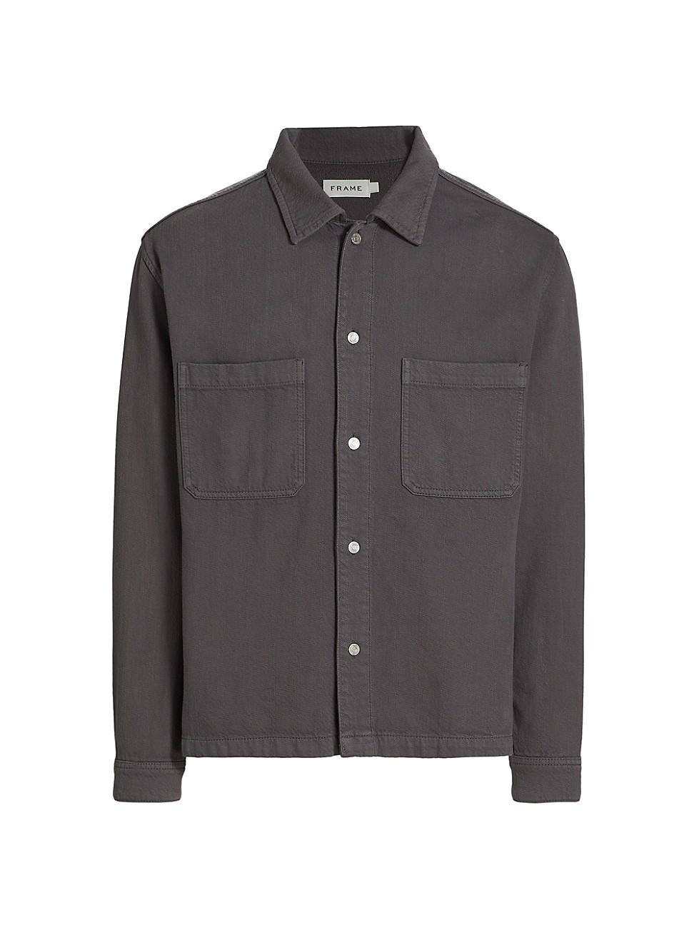 Mens Textured Terry Double Pocket Relaxed Shirt Product Image