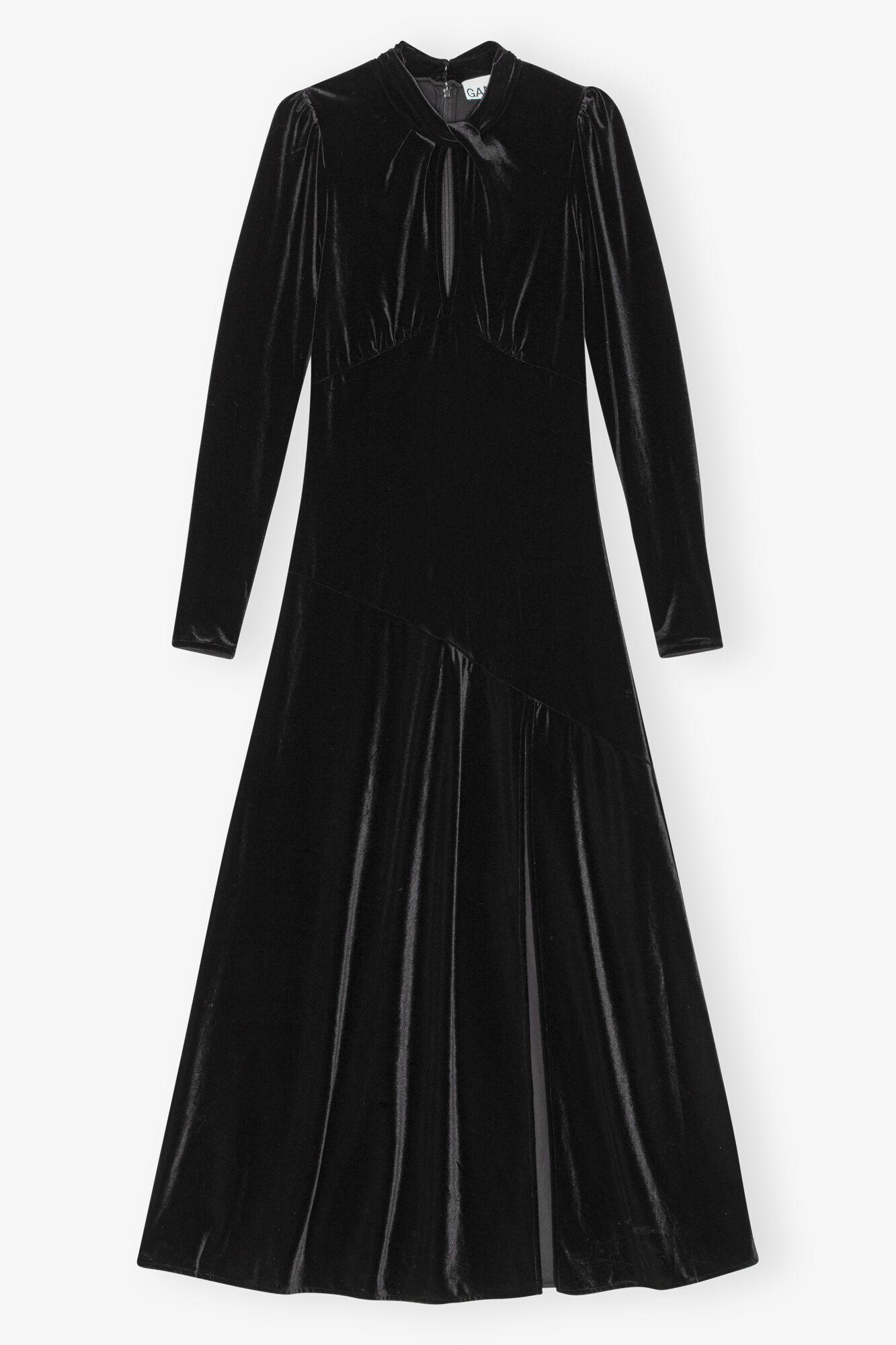 Black Velvet Long Dress Product Image