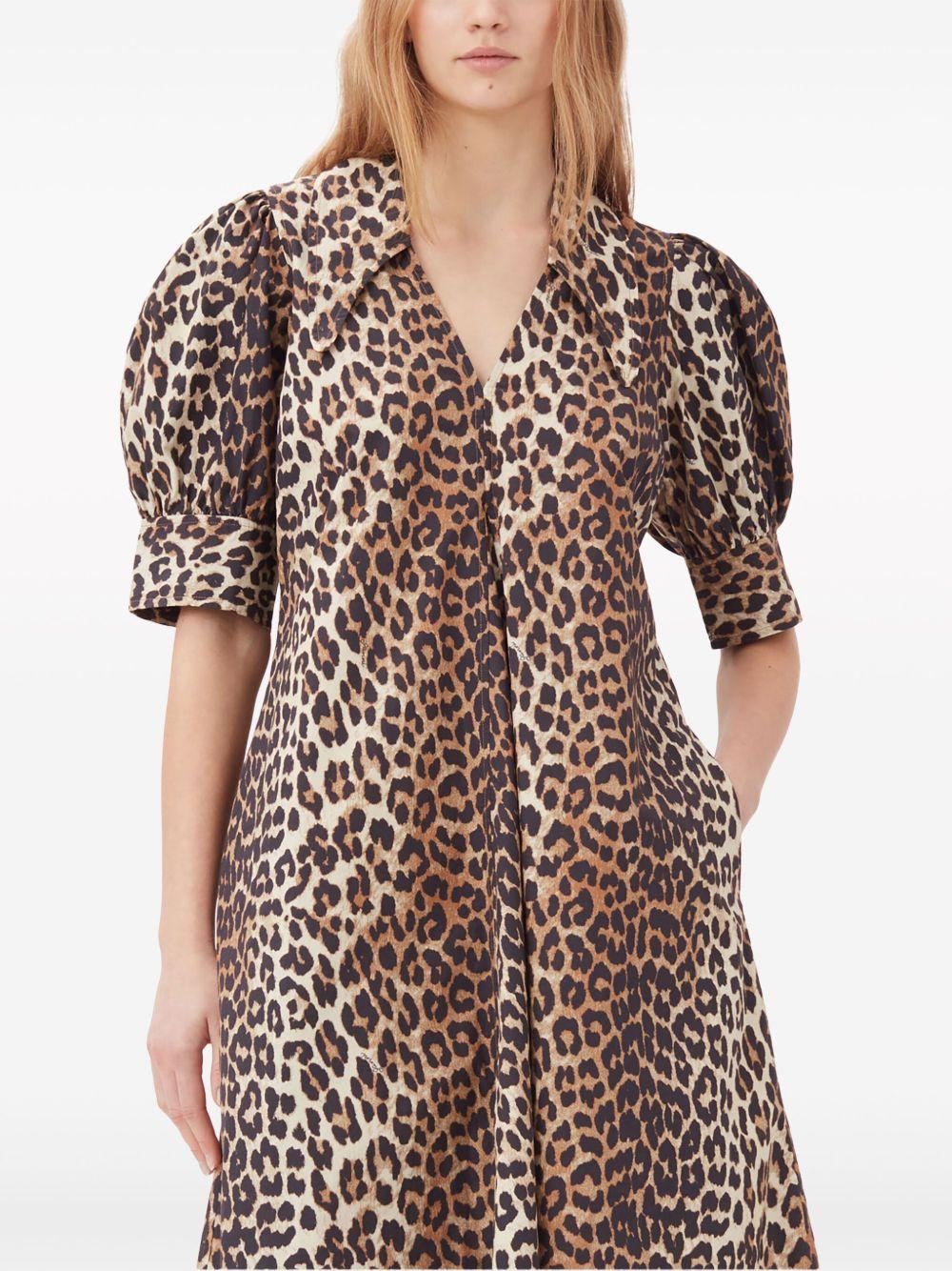 leopard-print organic cotton midi dress  Product Image