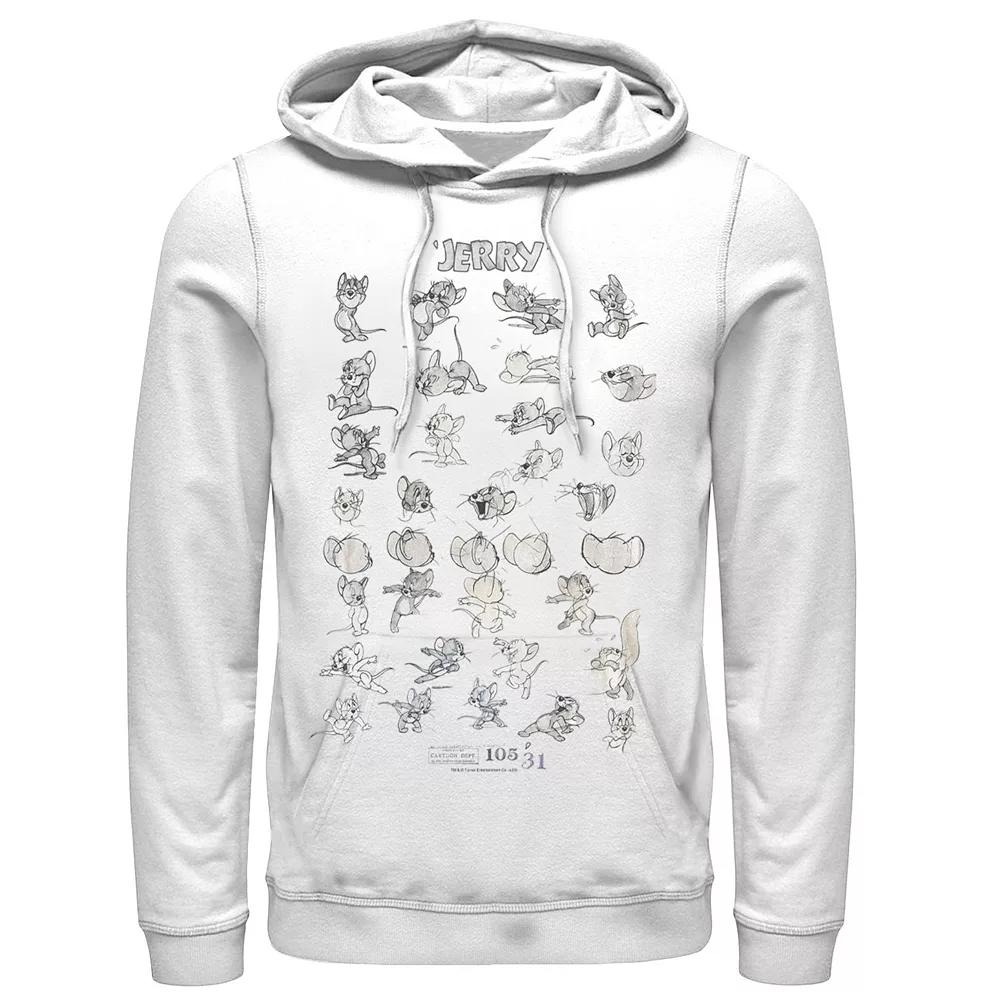 Mens Tom And Jerry Character Art Hoodie, Men's, Size: Small, White Product Image