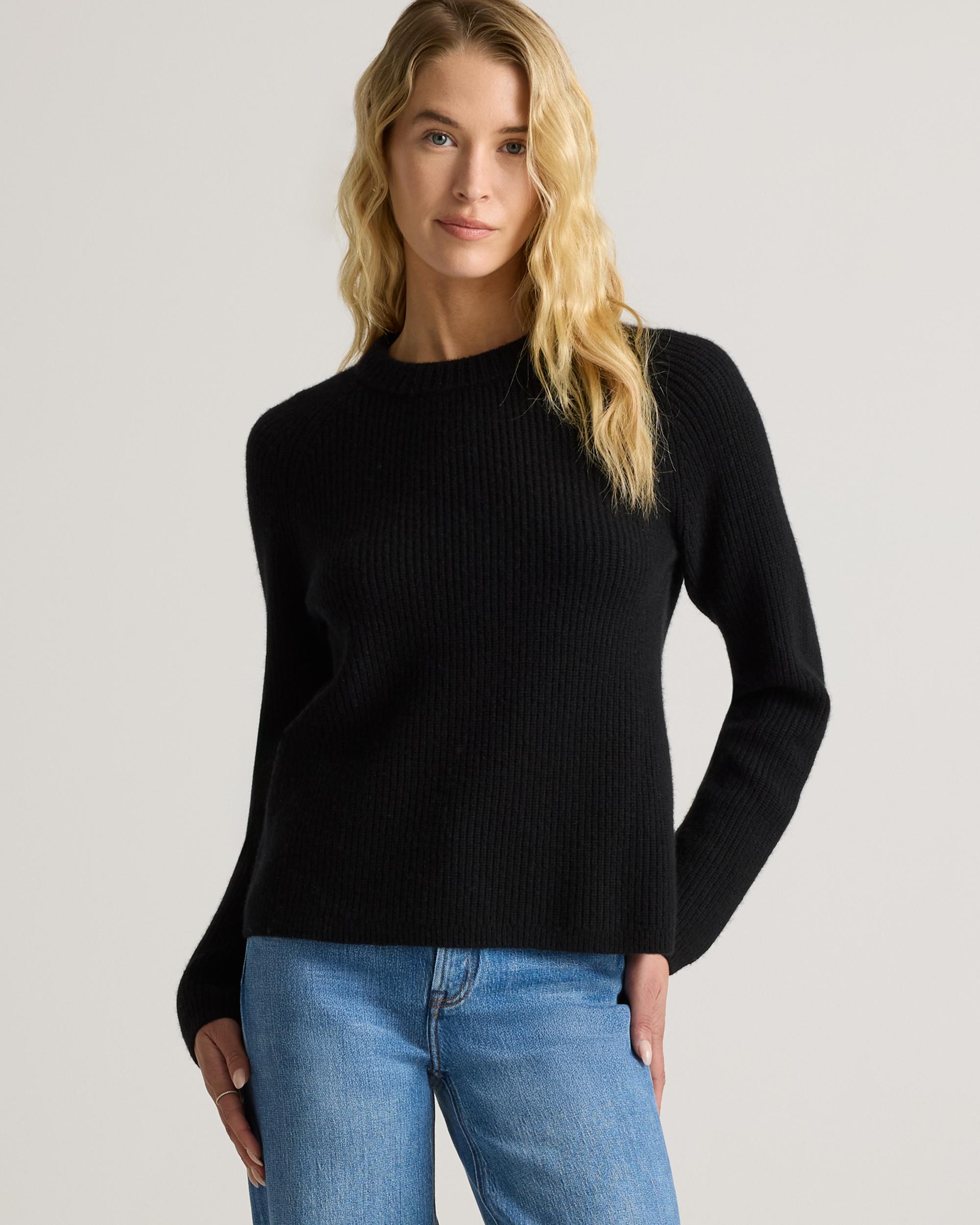 Quince | Women's Mongolian Cashmere Fisherman Crewneck Sweater Product Image