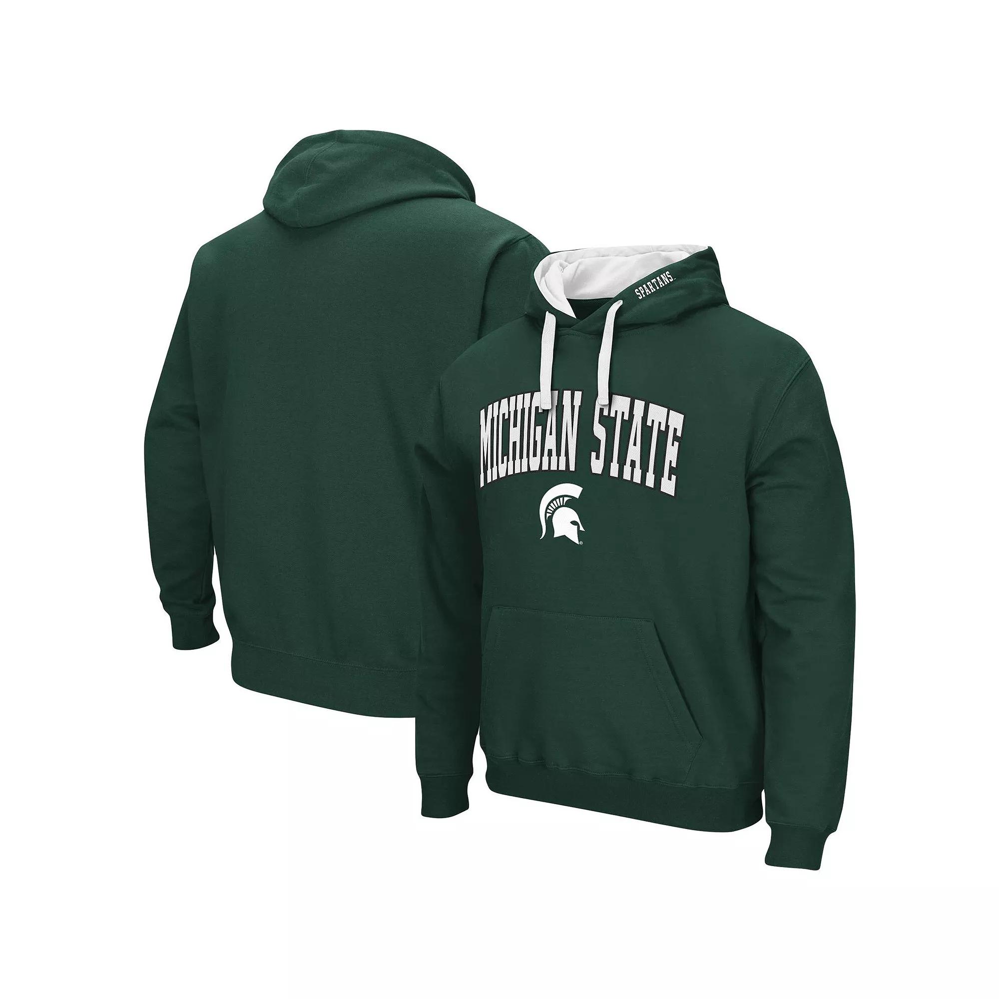 Men's Colosseum Green Michigan State Spartans Big & Tall Arch & Logo 2.0 Pullover Hoodie, Size: 2XB Product Image
