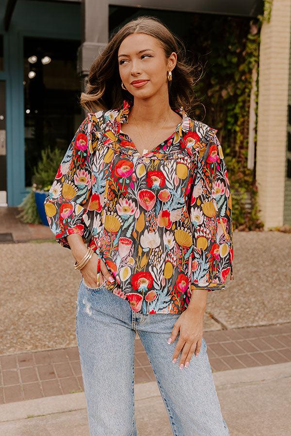 Lost In A Novel Floral Top Product Image