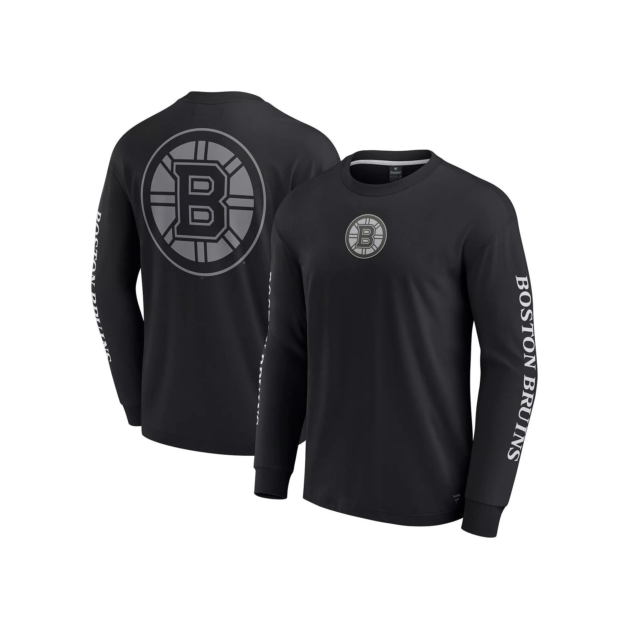 Men's Fanatics Black Boston Bruins Elements Strive Long Sleeve T-Shirt,  Product Image