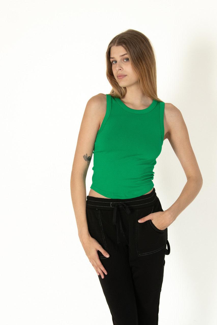 Green Waffle Seamless Tank Product Image