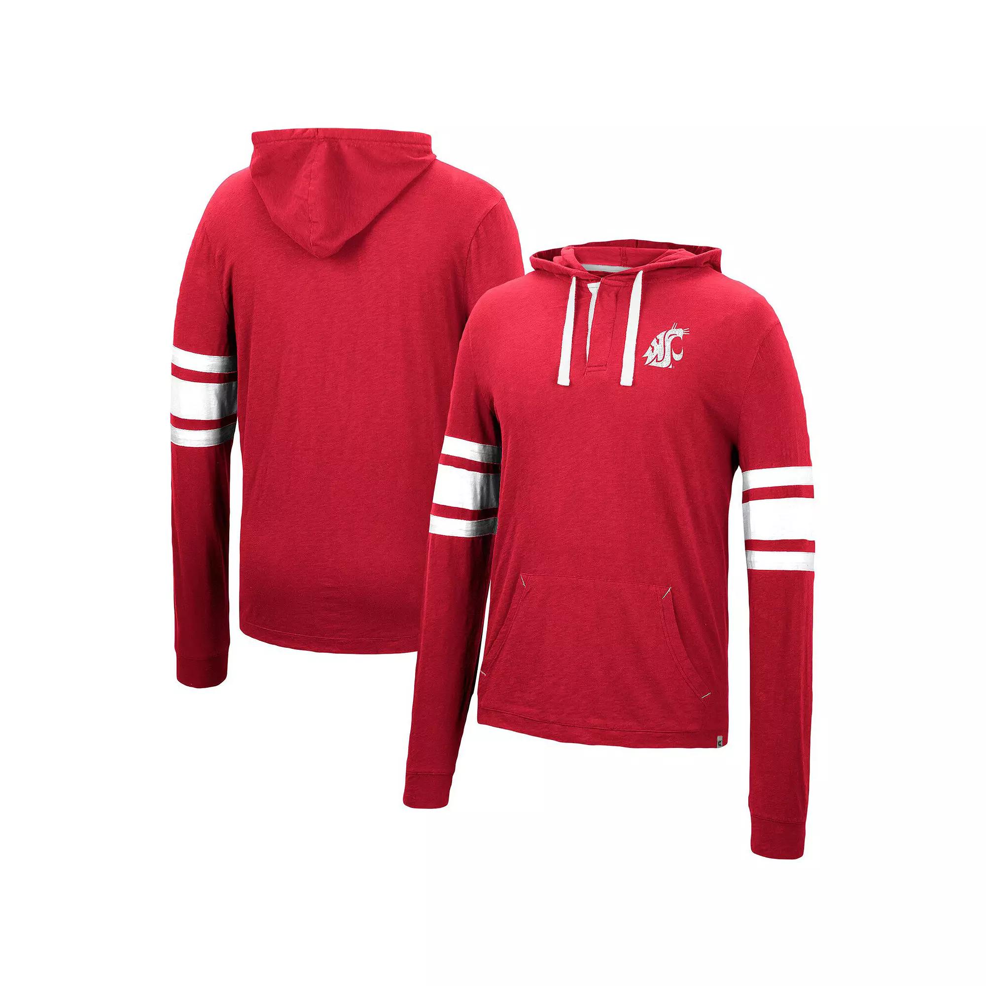 Men's Colosseum Crimson Washington State Cougars Lebowski Hoodie Long Sleeve T-Shirt, Size: Medium, Wsc Red Product Image