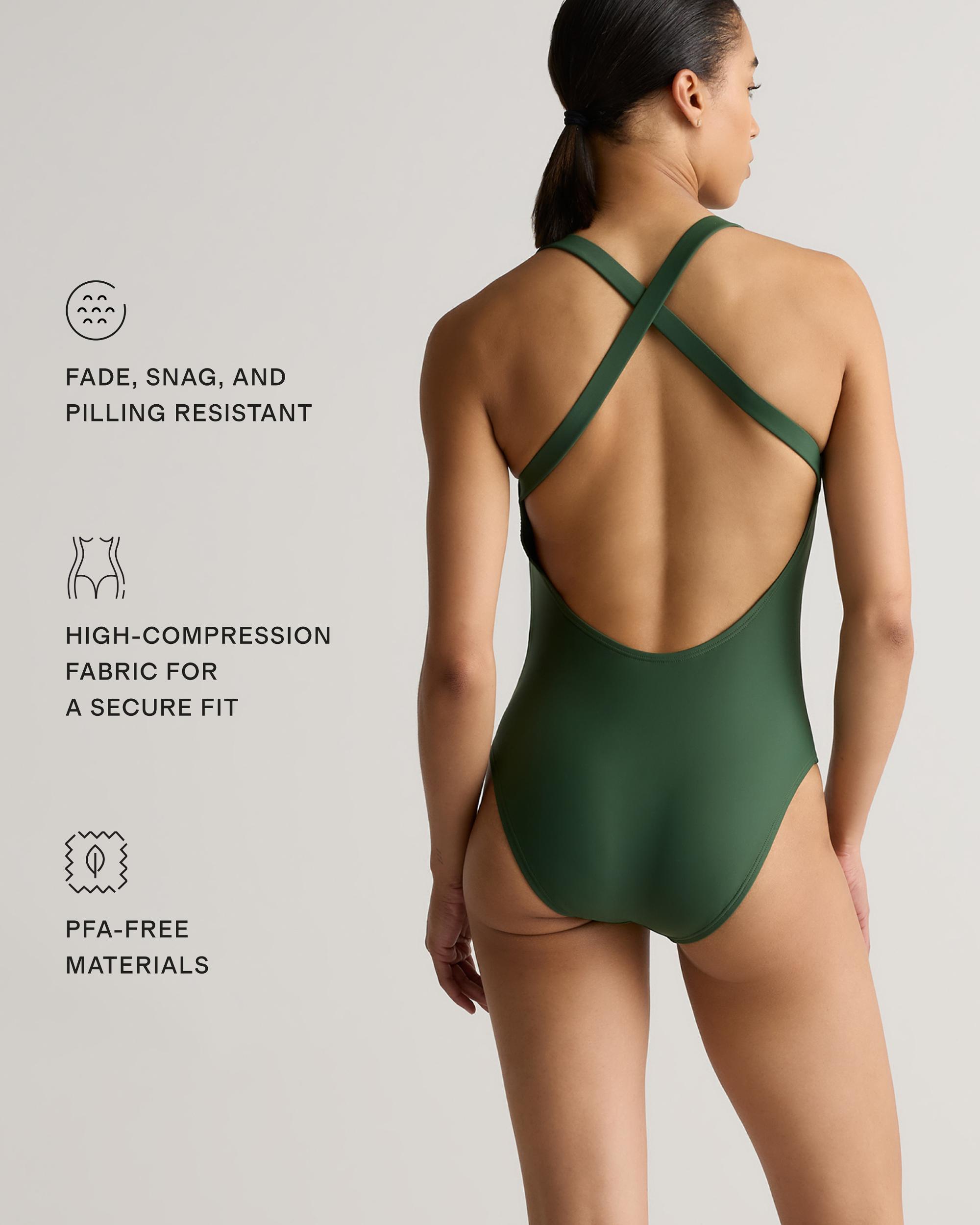 Quince | Women's Italian Cross-Back One-Piece Swimsuit 78% Recycled Polyamide, 22% Spandex Product Image