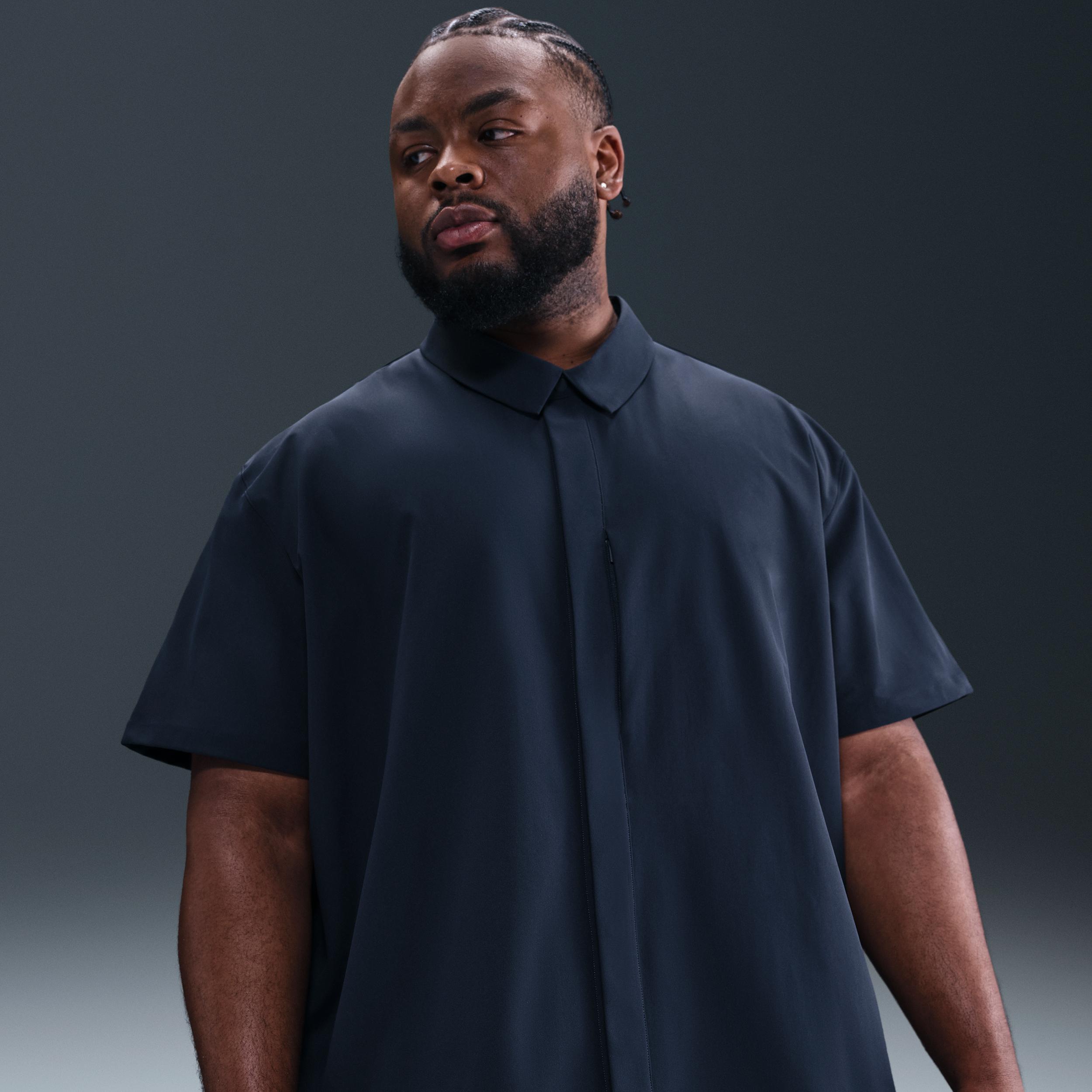 Nike Mens 24.7 PerfectStretch Dri-FIT Short-Sleeve Snap-Down Top | HQ6958-451 Product Image