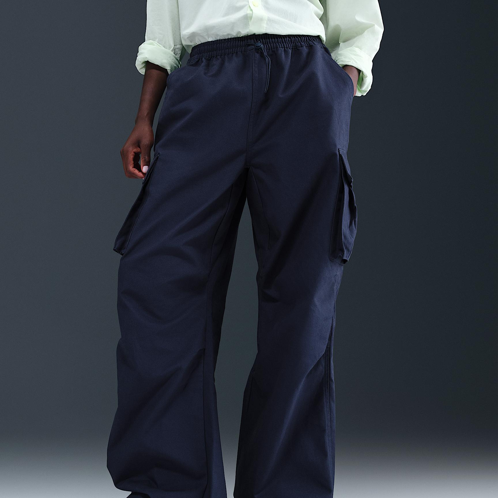 Womens Nike Sportswear Mid-Rise Oversized Woven Cargo Pants | HV1966-410 Product Image