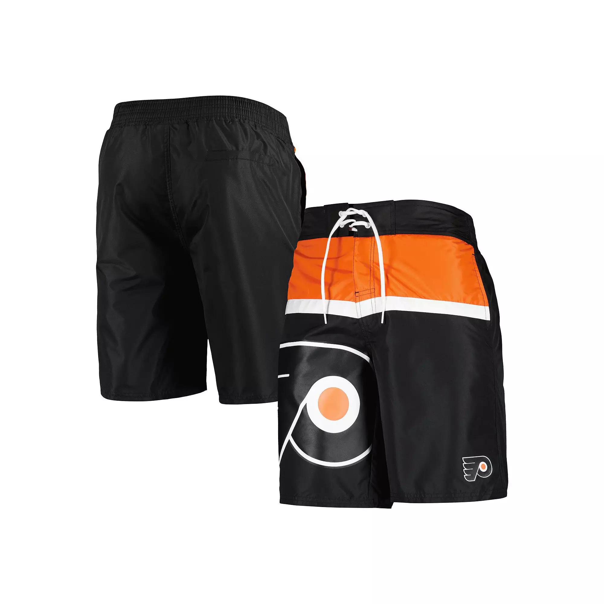 Men's Starter Black Philadelphia Flyers Sea Wind Swim Trunks,  Product Image