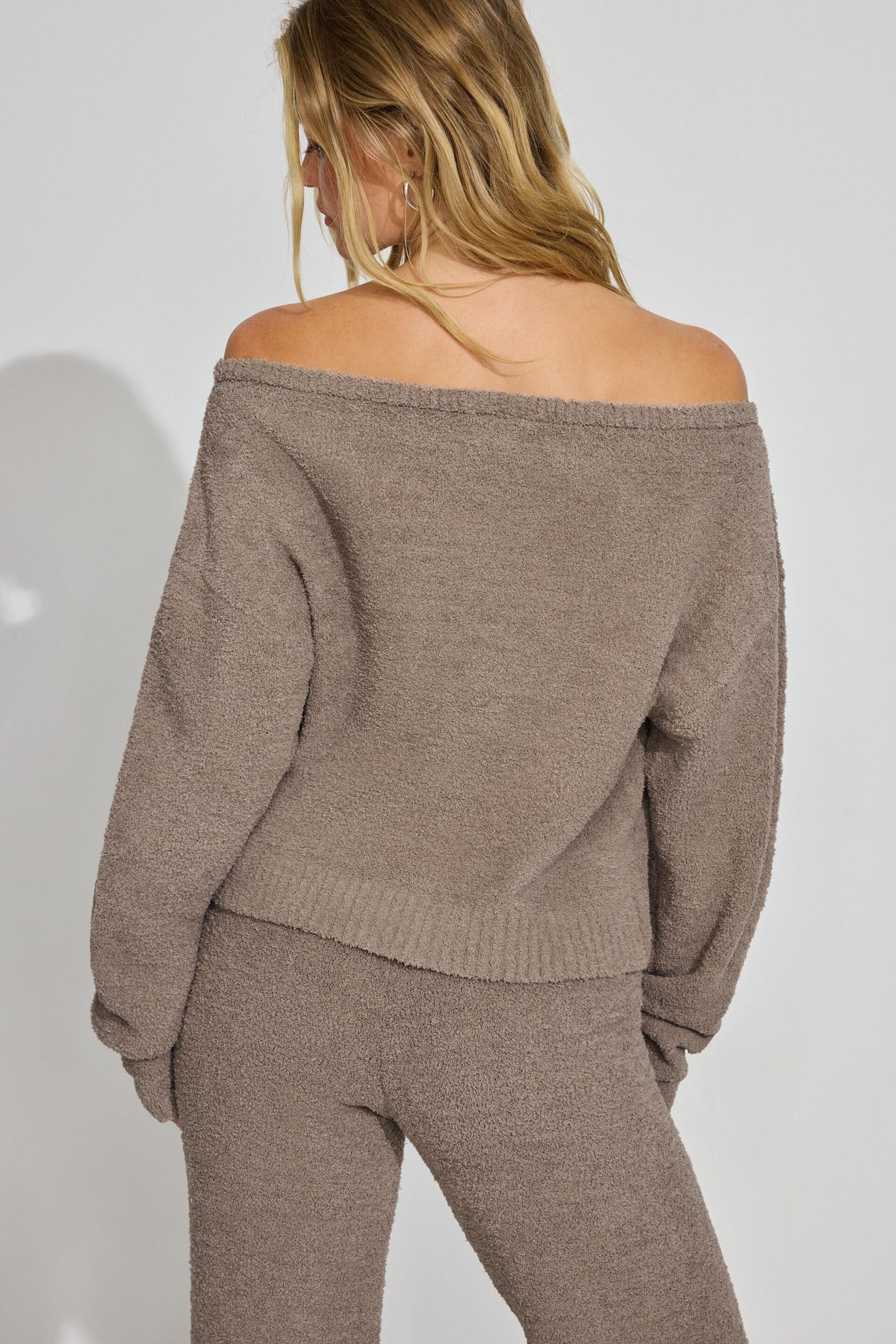 Plush Off Shoulder Sweater Product Image