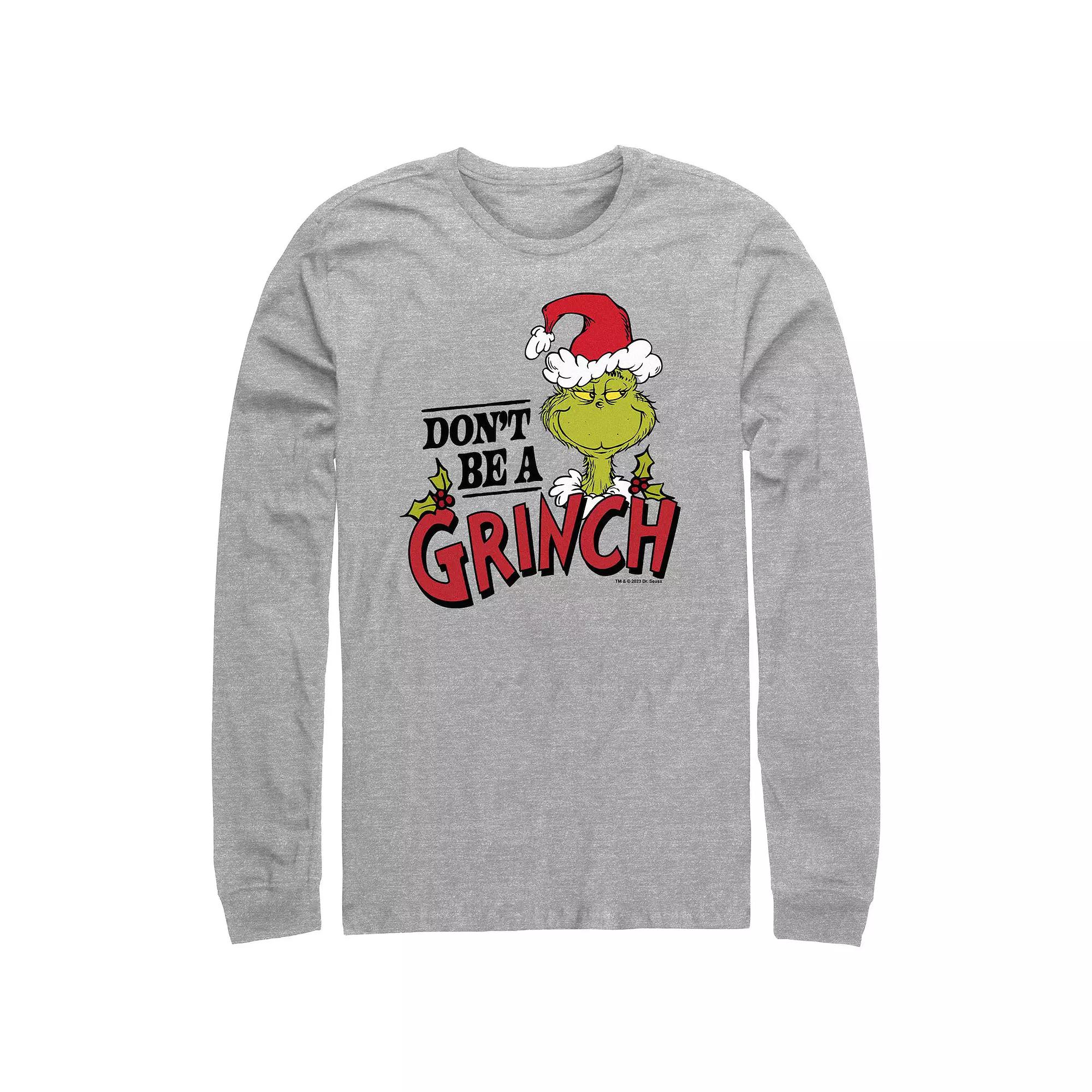 Big & Tall Dr. Seuss Don't Be A Grinch Long Sleeve Graphic Tee, Men's,  Product Image