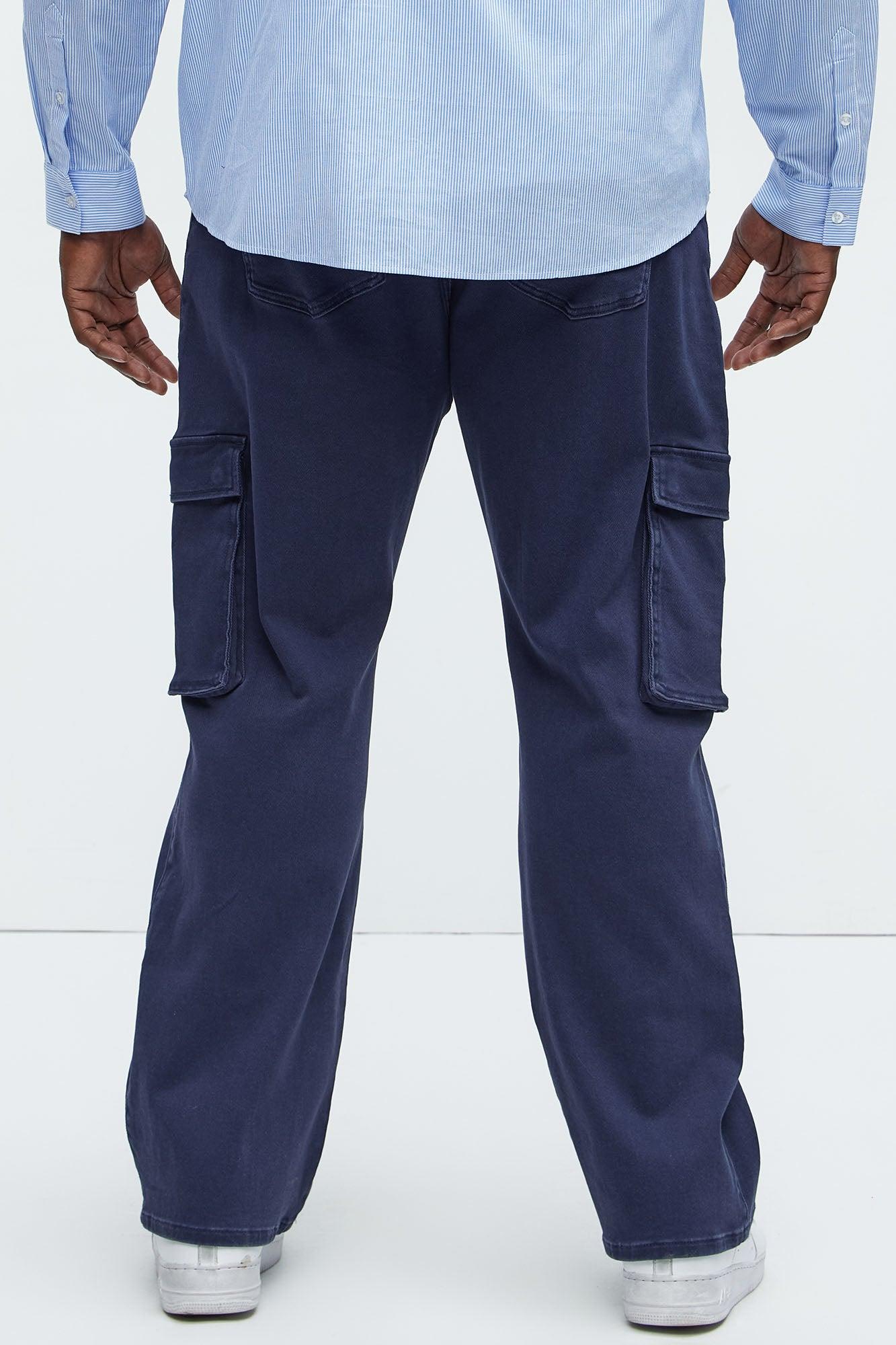 Classic Straight Cargo Jeans - Navy Product Image