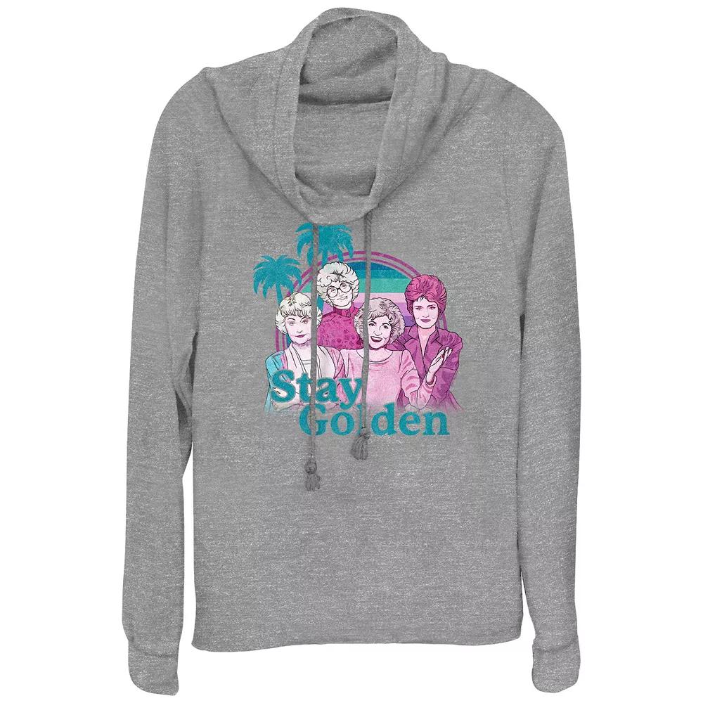 Plus Size The Golden Girls Stay Golden Cowlneck Graphic Lightweight Long Sleeve, Women's, Size: 1XL, Gray Grey Product Image