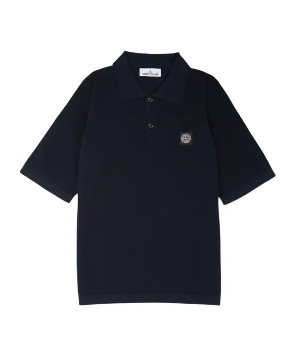 STONE ISLAND Mens Black Brand-patch Regular-fit Stretch-cotton Polo Shirt Xl Product Image