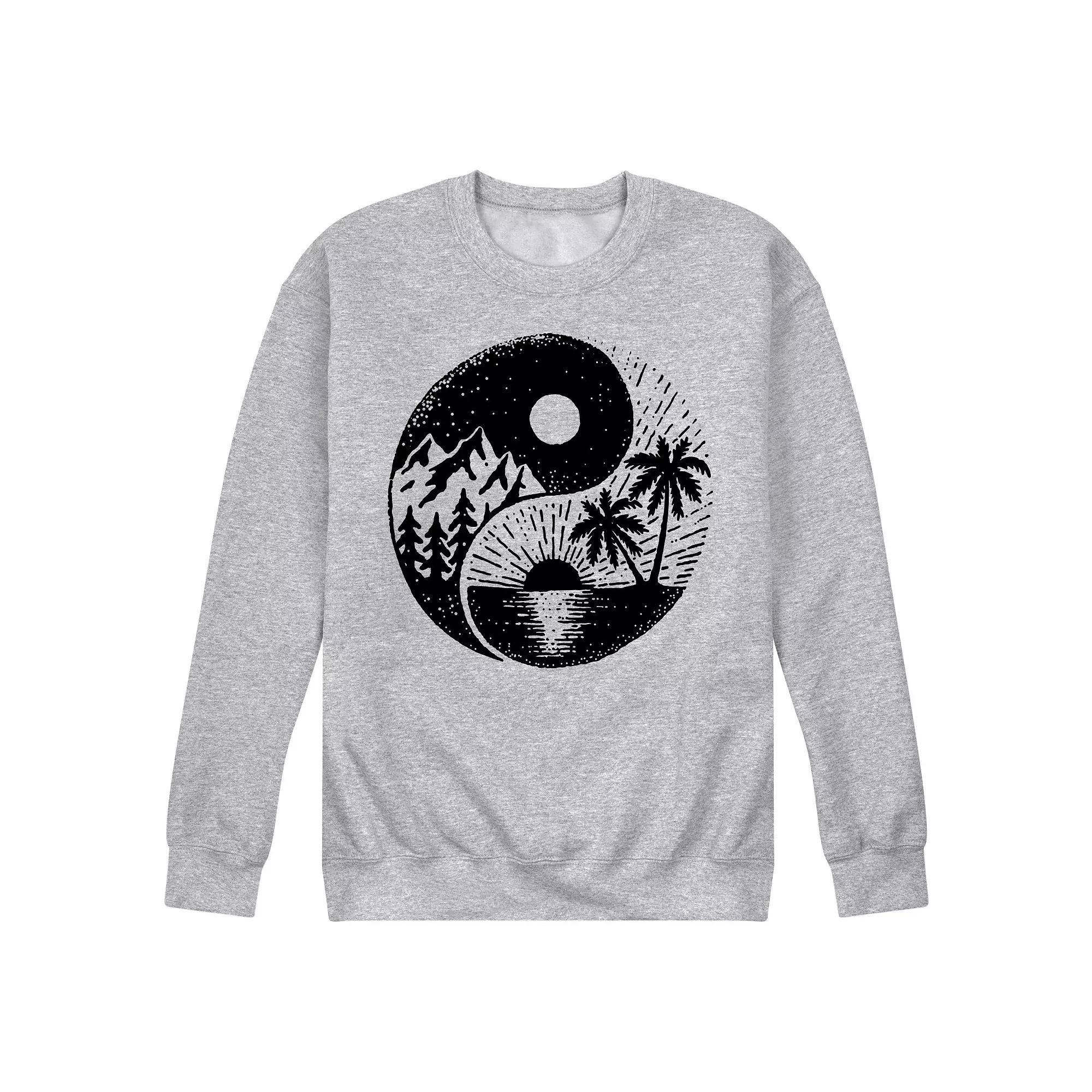 Men's Yin Yang Mountains Sea Fleece Sweatshirt,  Product Image