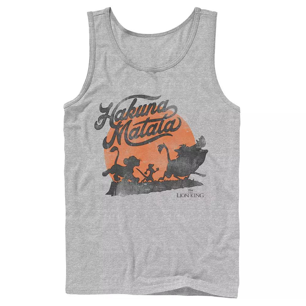 Disney's The Lion King Men's Hakuna Matata Orange Sunset Vintage Tank Top,  Product Image