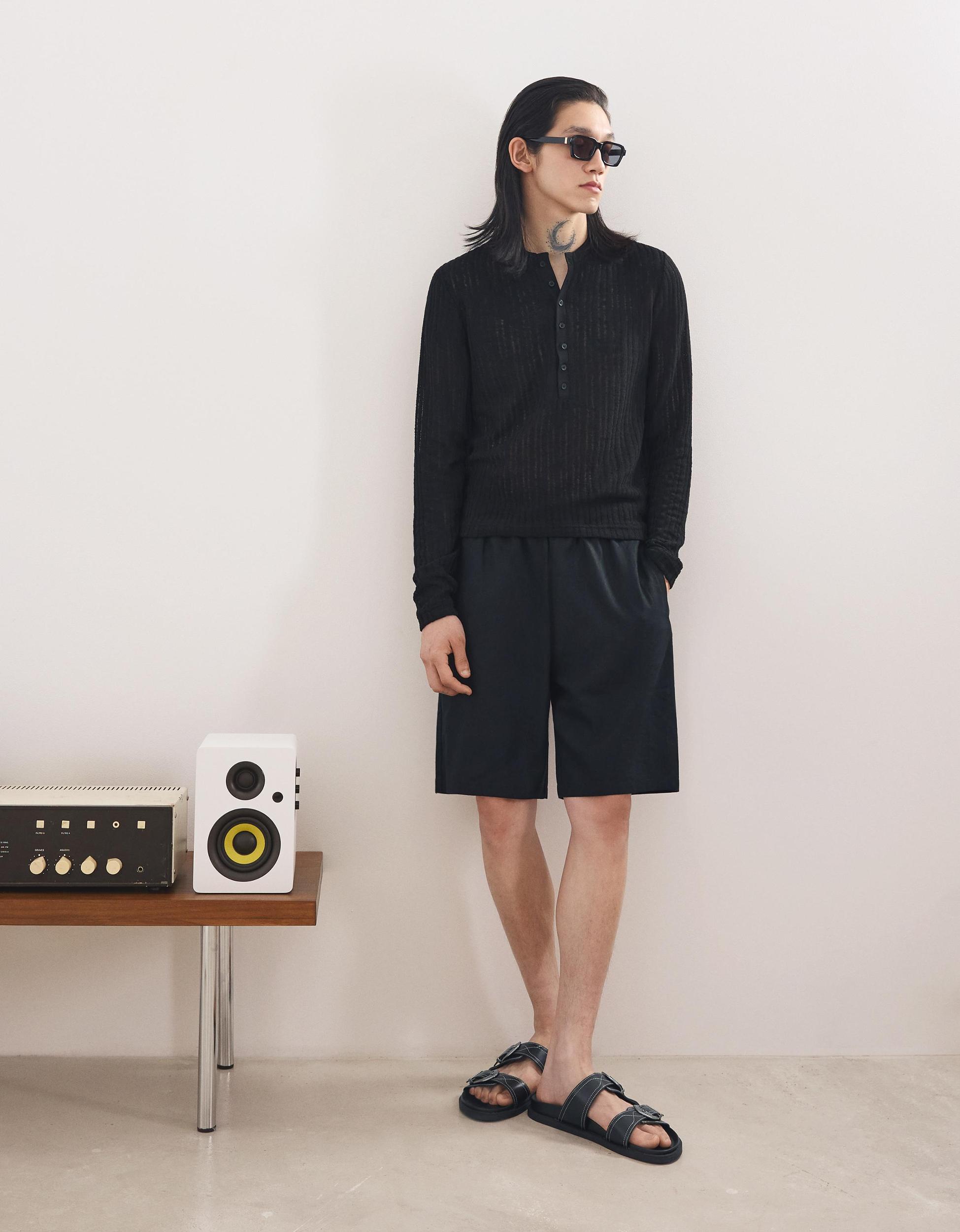 buckled flat slider sandals Product Image