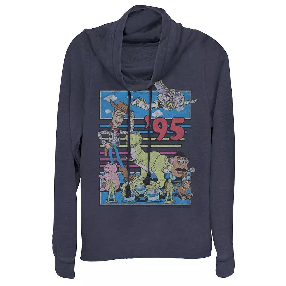 Disney / Pixar's Toy Story Juniors' 95 Retro Distressed Colorful Cowlneck Graphic Lightweight Long Sleeve, Women's,  Product Image