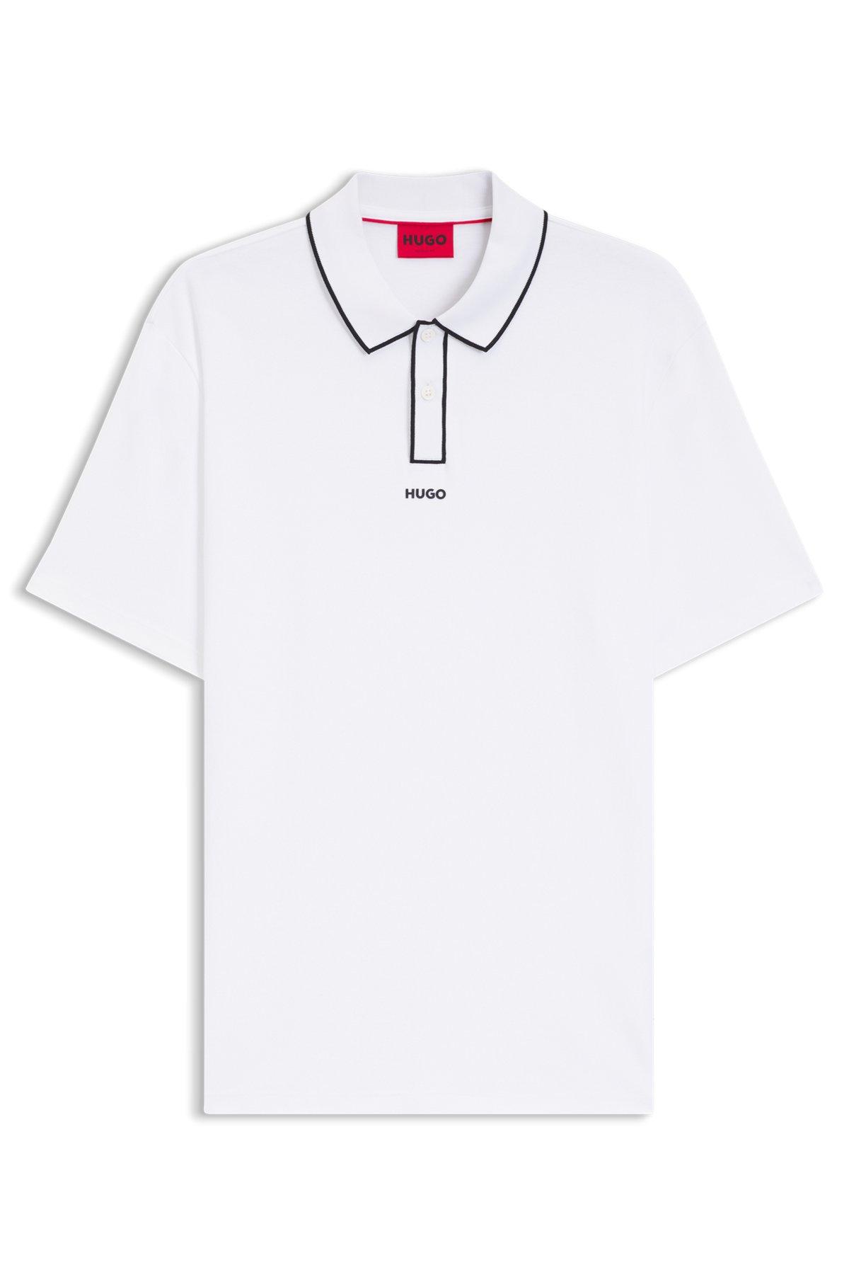 Cotton-jersey polo shirt with contrast edges Product Image