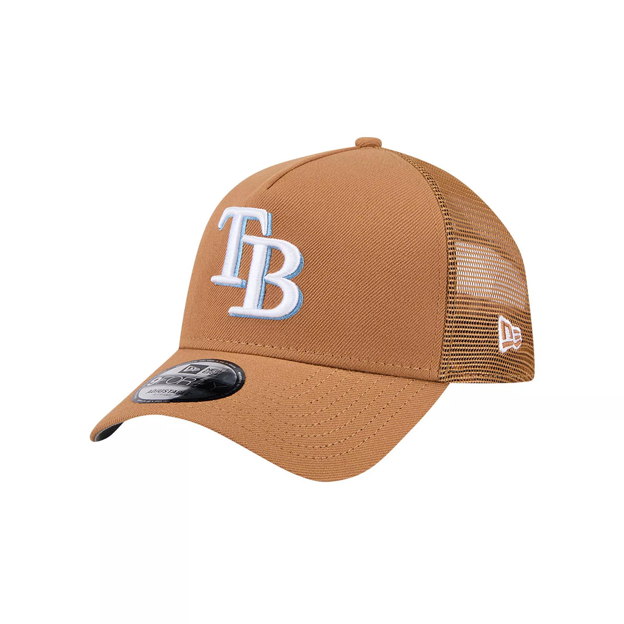 Men's New Era Brown Tampa Bay Rays A-Frame Trucker 9FORTY Adjustable Hat Product Image