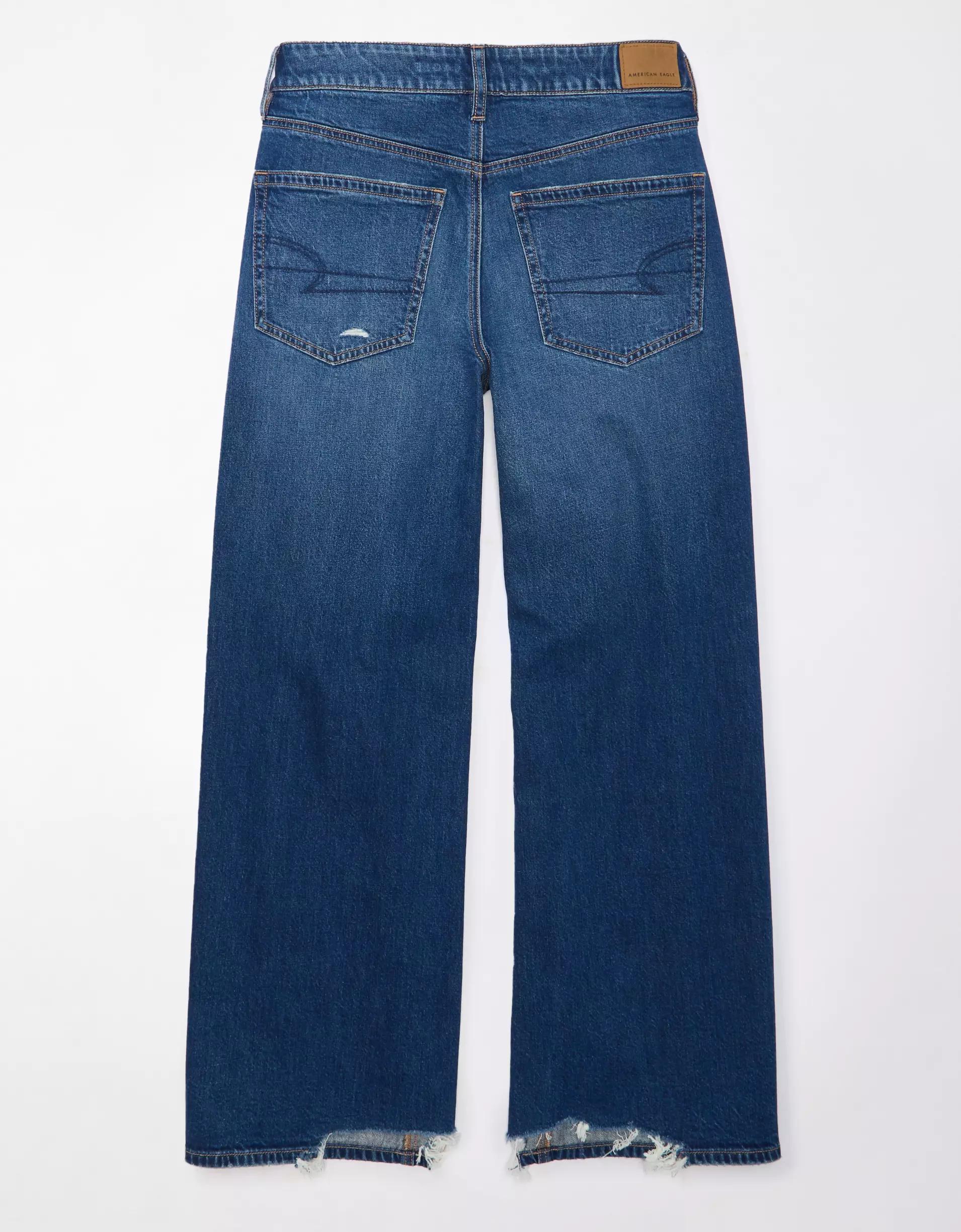 AE Strigid Super High-Waisted Baggy Wide-Leg Ankle Jean Product Image
