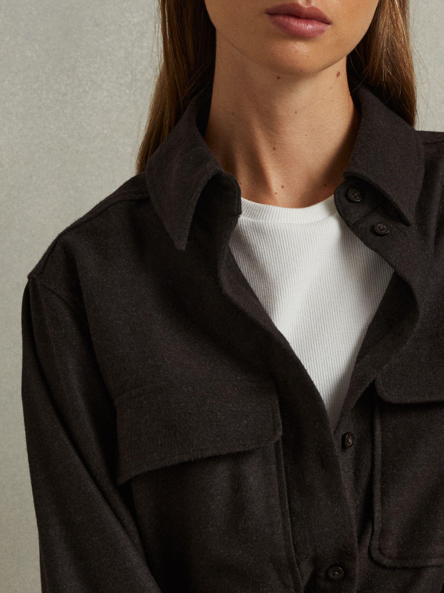 Patch Pocket Twill Overshirt in Chocolate Product Image