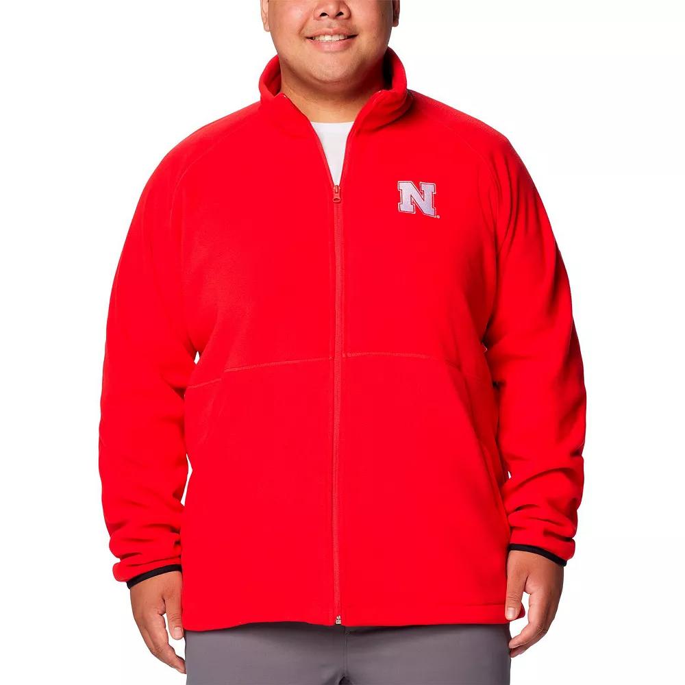 Men's Columbia  Scarlet Nebraska Huskers Big & Tall Flanker™ IV Fleece Raglan Full-Zip Jacket, Size: 4XLT, Red Product Image