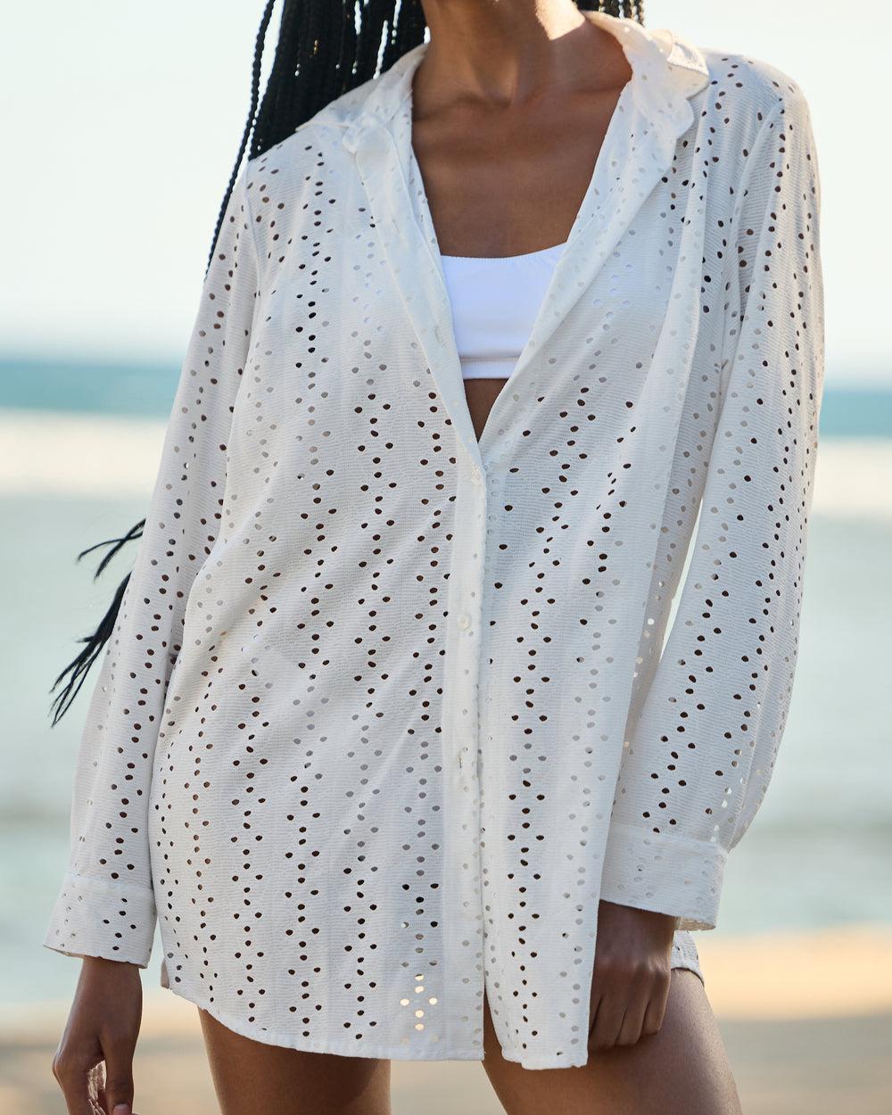 The Santorini - Luxe Eyelet Resort Shirt Product Image