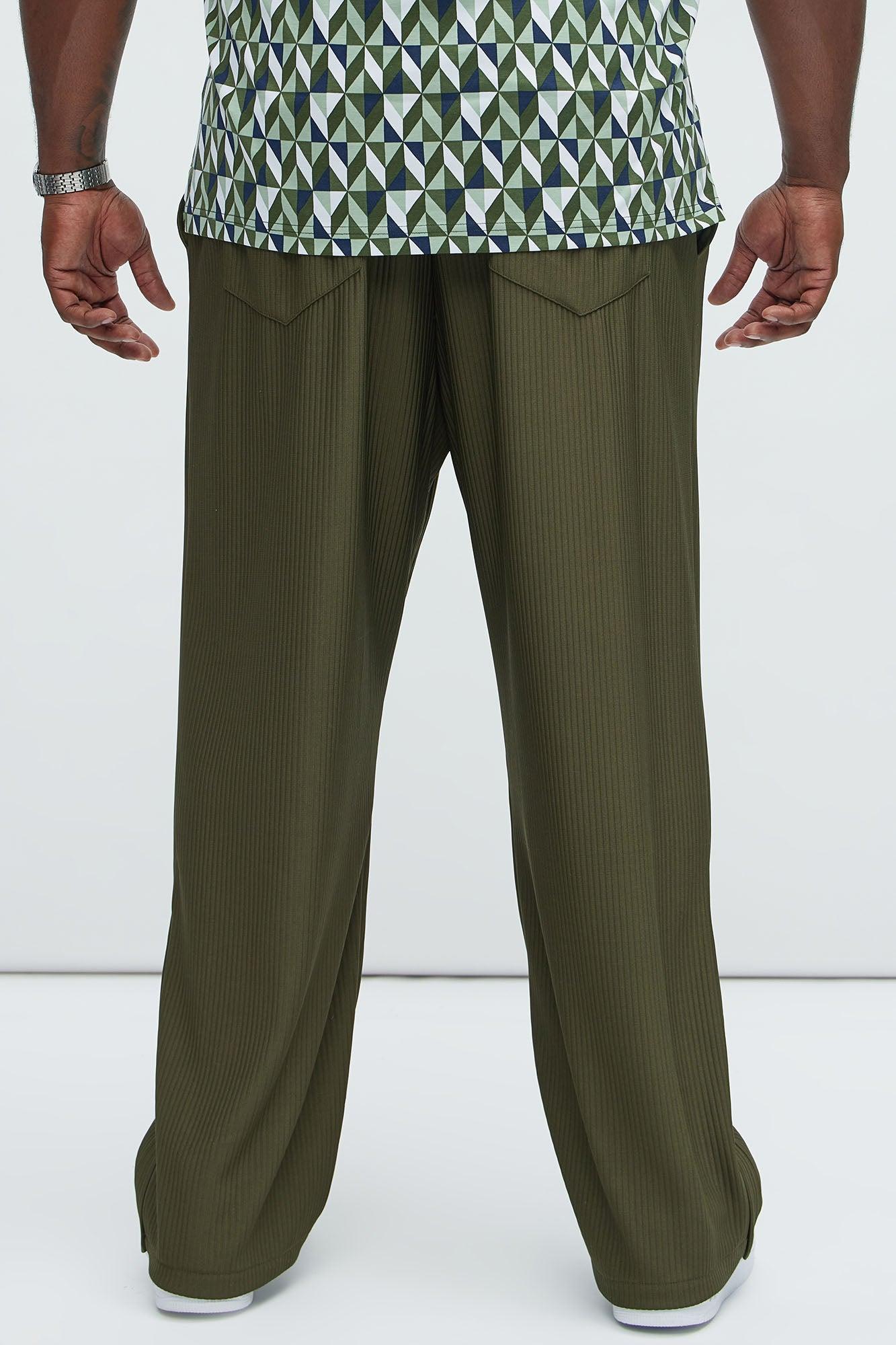 Archway Pleated Pants - Olive Product Image