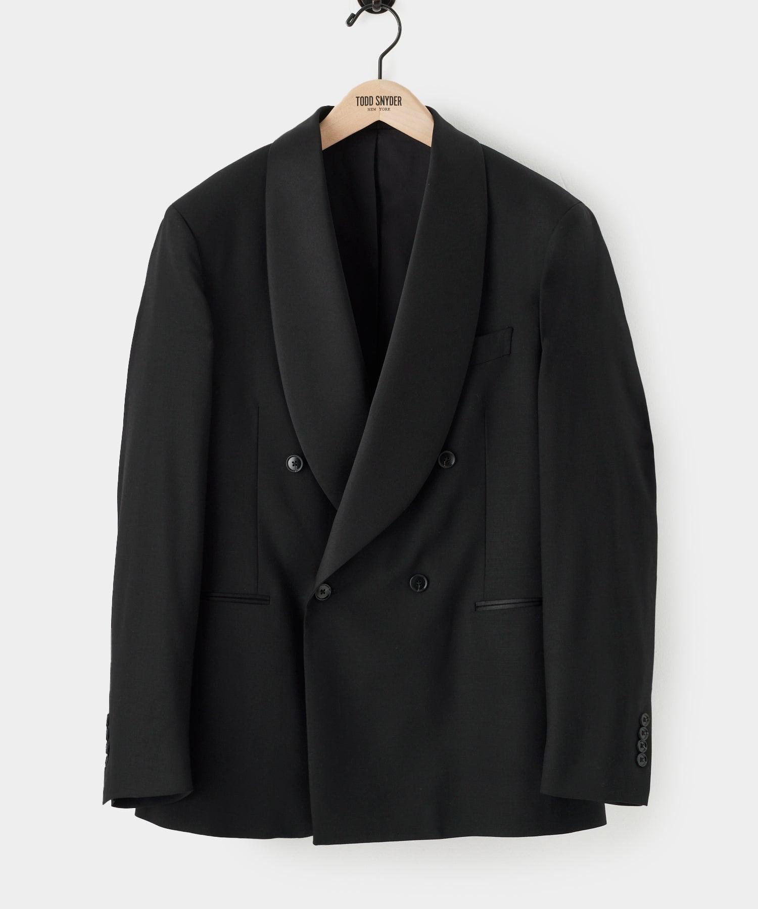 Italian Wool Double-Breasted Tuxedo Jacket Product Image