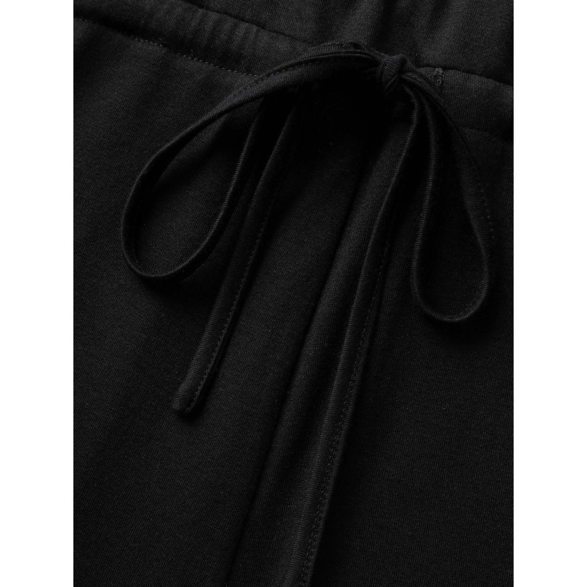 Plus Size Black V Neck Crocheted Cut Out Jumpsuit Women Boho Sleeveless V-neck Vacation Loose Jumpsuits BloomChic 14-16/1X Product Image