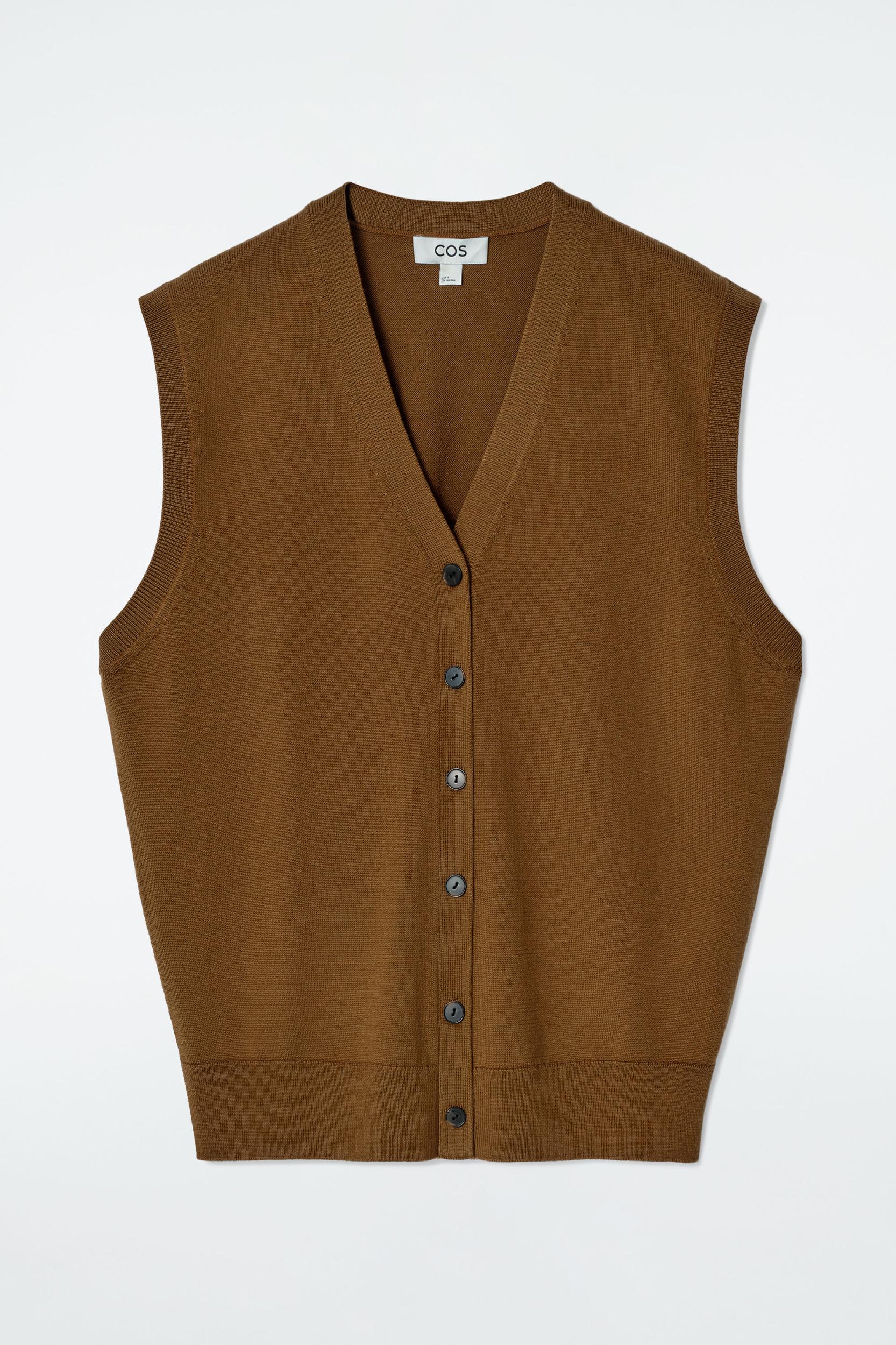 VNECK MERINO WOOL WAISTCOAT Product Image