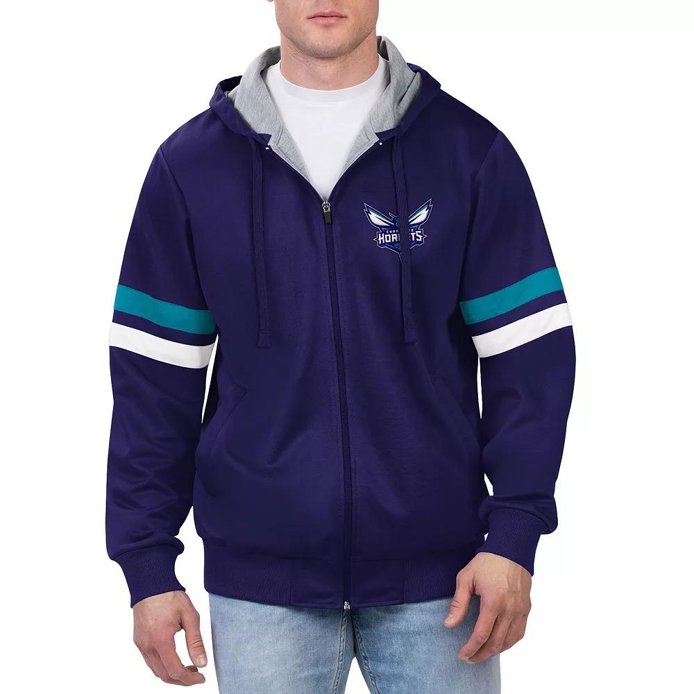 Men's G-III Sports by Carl Banks Purple Charlotte Hornets Contender Full-Zip Hoodie Jacket,  Product Image