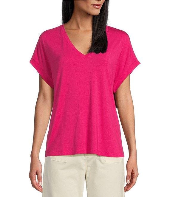 Tommy Bahama Kauai Solid Stretch Jersey V-Neck Short Sleeves Relaxed Fit T-Shirt Product Image