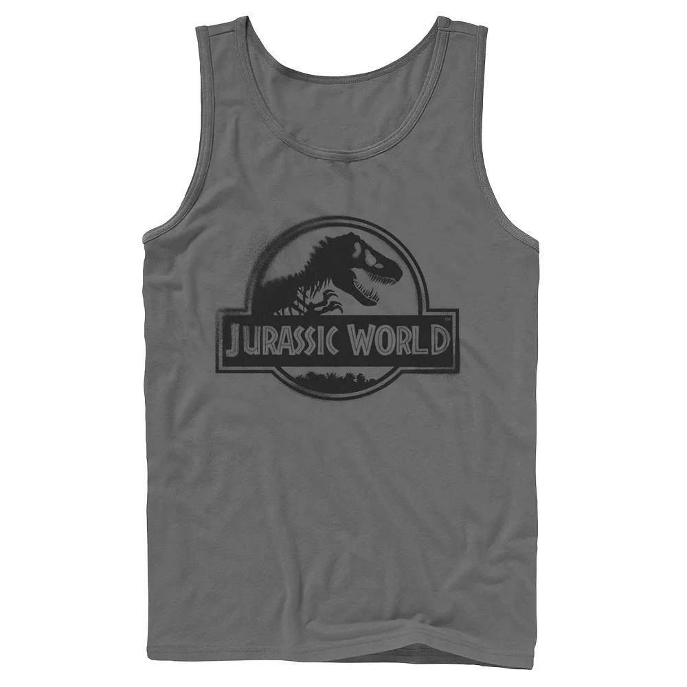 Men's Jurassic World Two Black Spray Paint Logo Tank Top,  Product Image