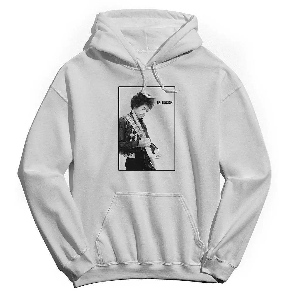 Men's Jimi Hendrix Side Profile Graphic Hoodie, Size: Medium, White Product Image