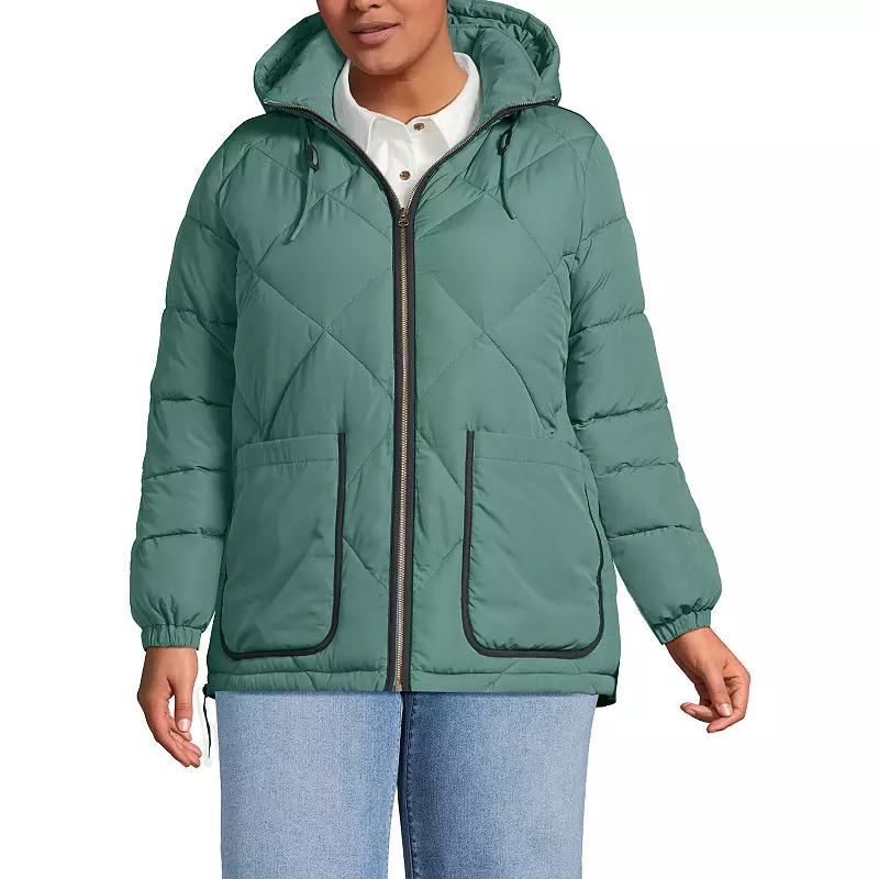 Plus Lands' End FeatherFree Insulated Hooded Quilted Jacket, Women's,  Product Image