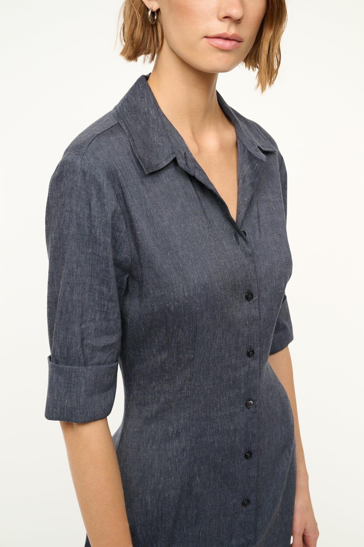 JOAN LINEN DRESS | CHAMBRAY Product Image