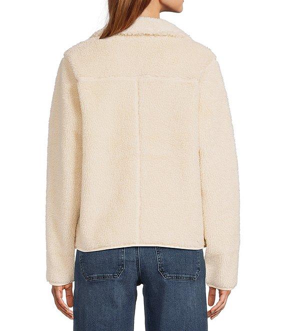 L.L.Bean Sherpa Fleece Stand Collar Long Sleeve Snap-Front Cozy Jacket Product Image