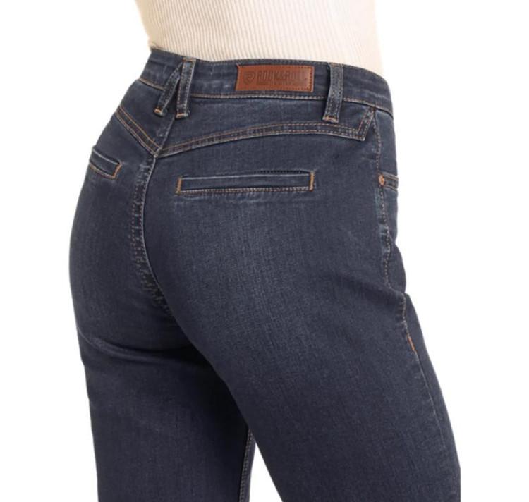 SALE Rock & Roll Denim® Ladies' HR Dark Wash Welt Pocket Trouser Jeans Product Image