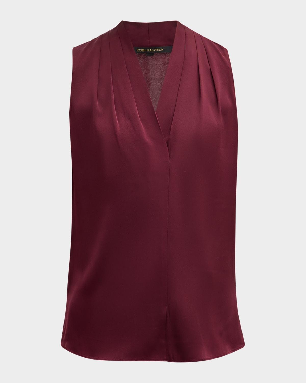 Womens Mila Sleeveless Silk-Blend Blouse Product Image
