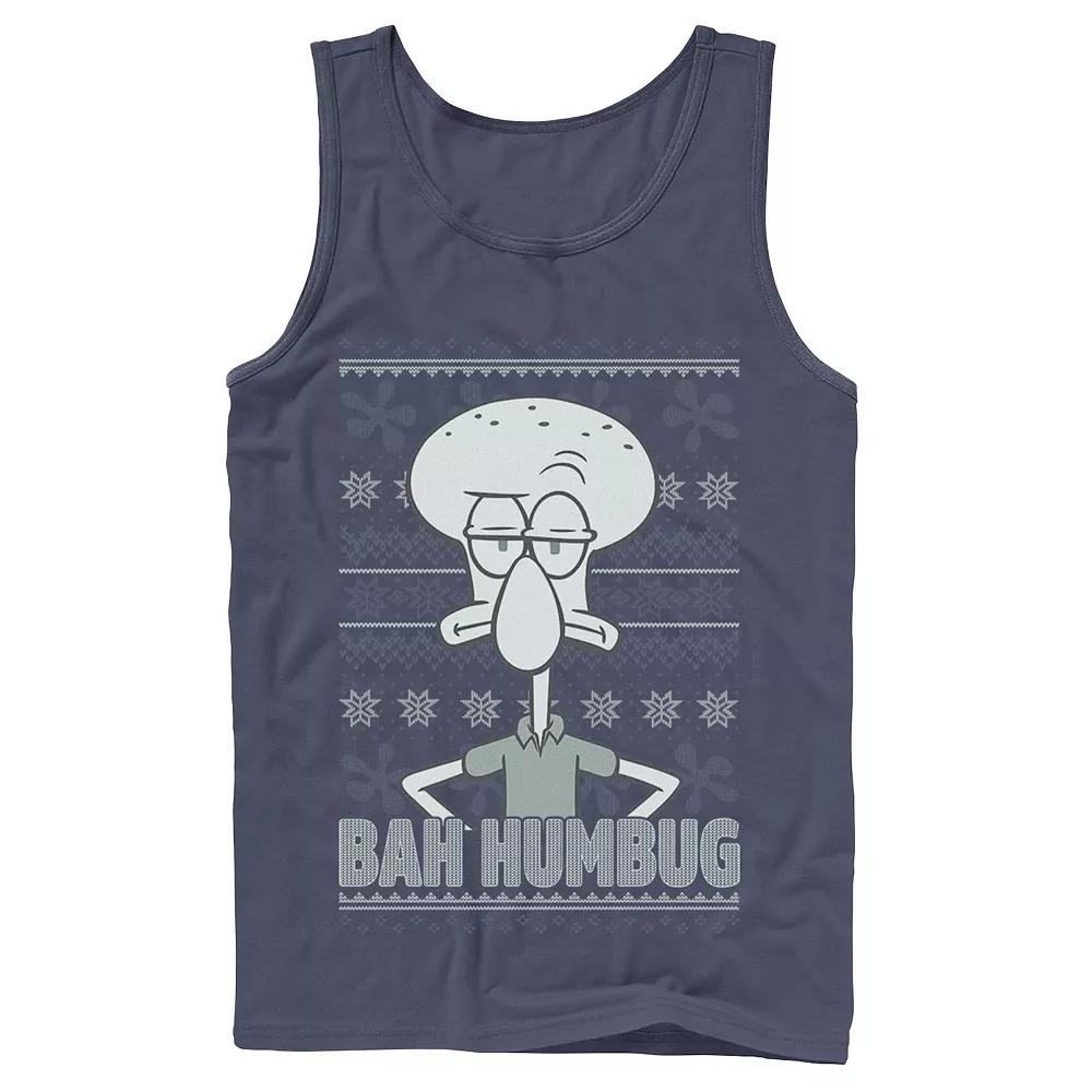 Men's Nickelodeon SpongeBob SquarePants Squidward Bah Humbug Ugly Christmas Graphic Tank Top,  Product Image
