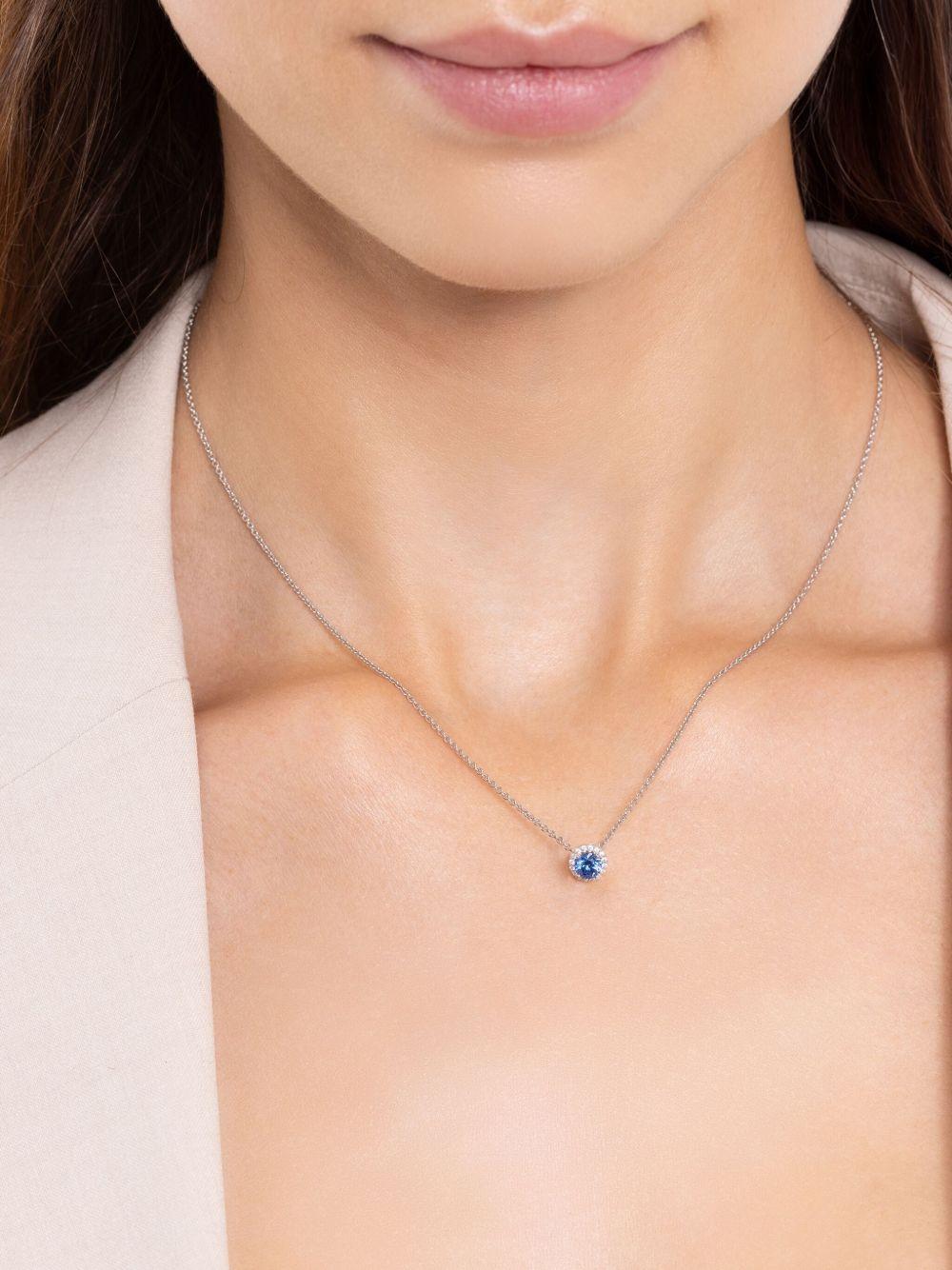 14kt white gold Ava sapphire necklace Product Image
