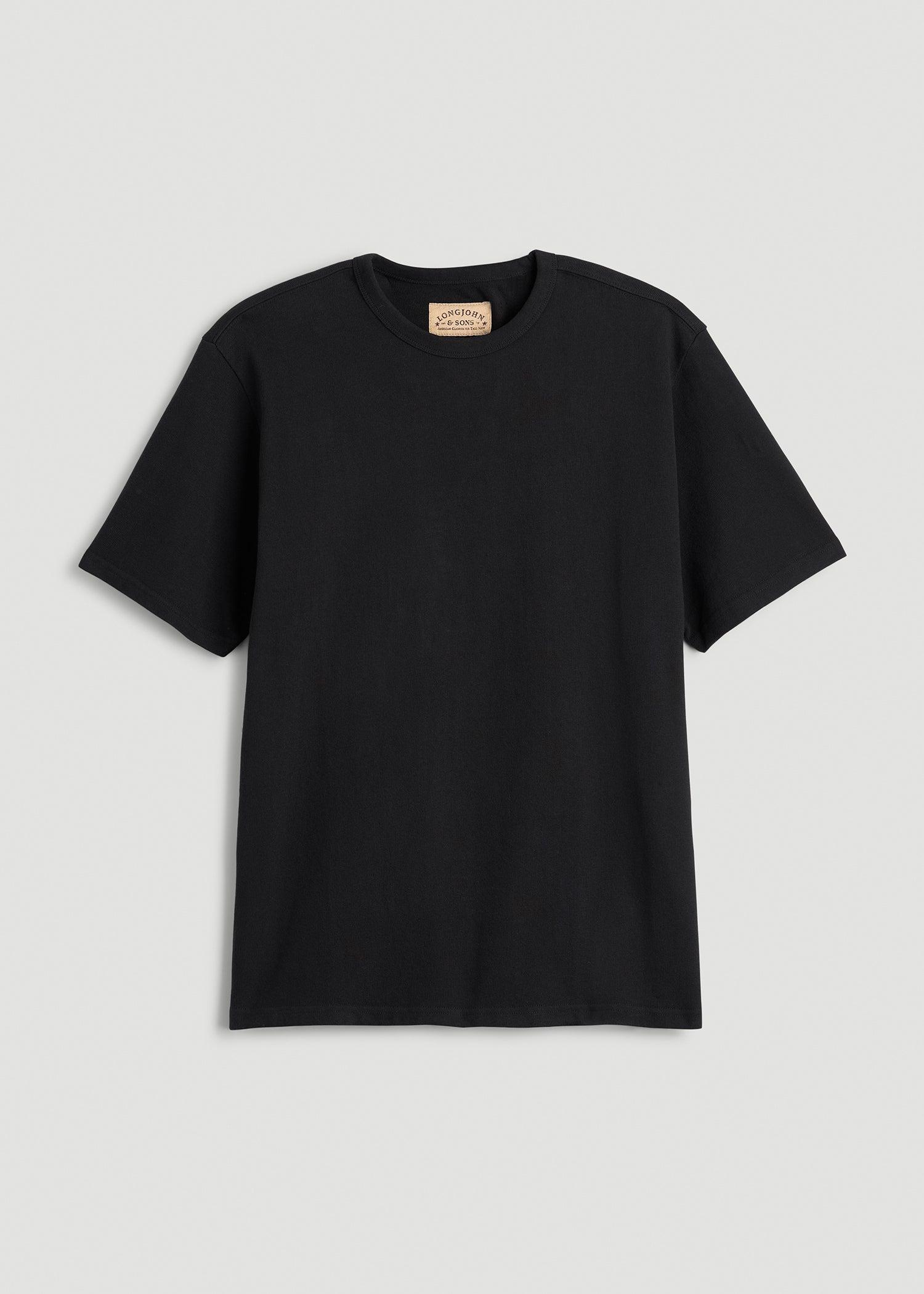LJ&S Heavyweight Relaxed Fit Tee for Tall Men in Vintage Black Male Product Image