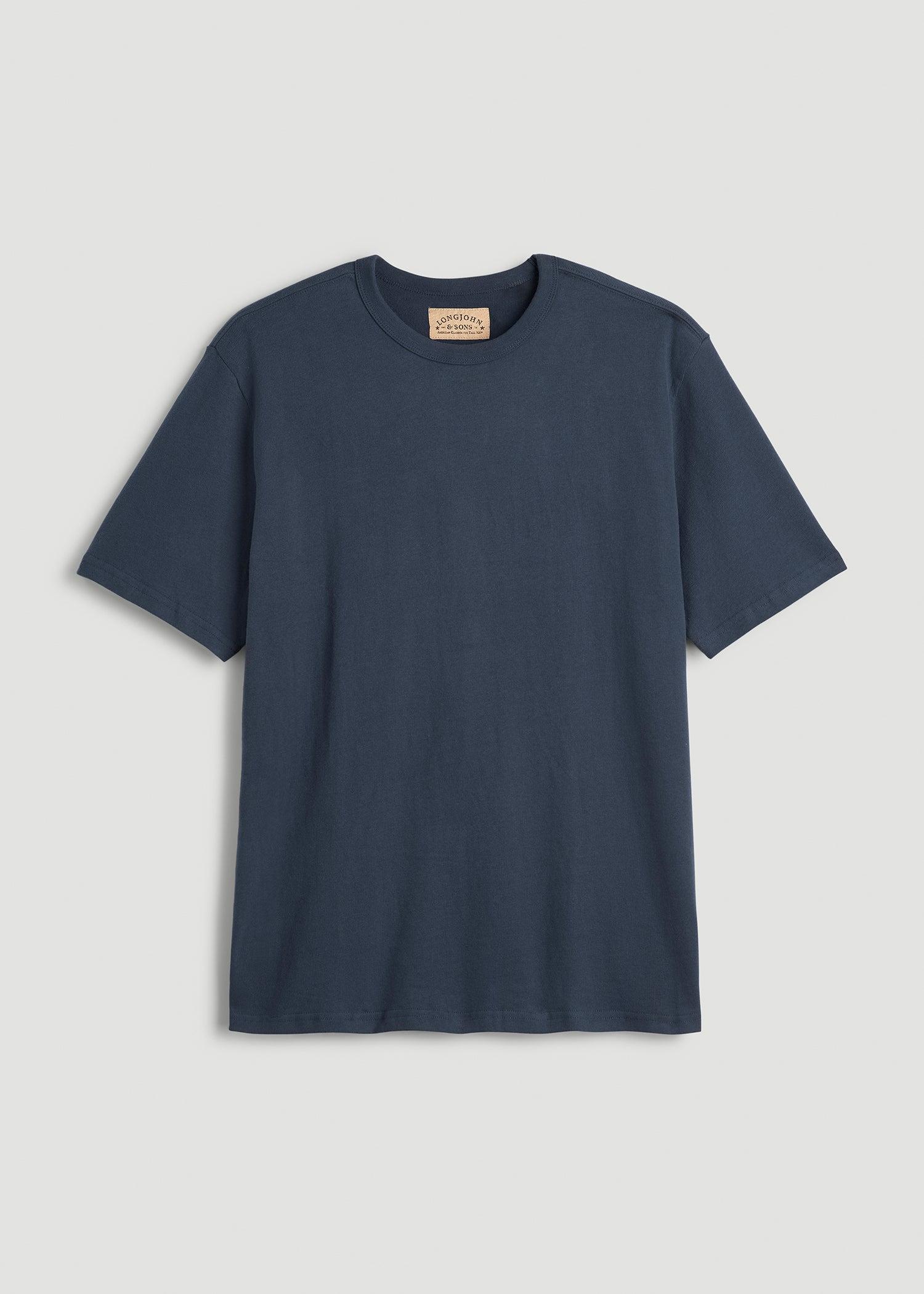 LJ&S Heavyweight Relaxed Fit Tee for Tall Men in Vintage Midnight Navy Male Product Image
