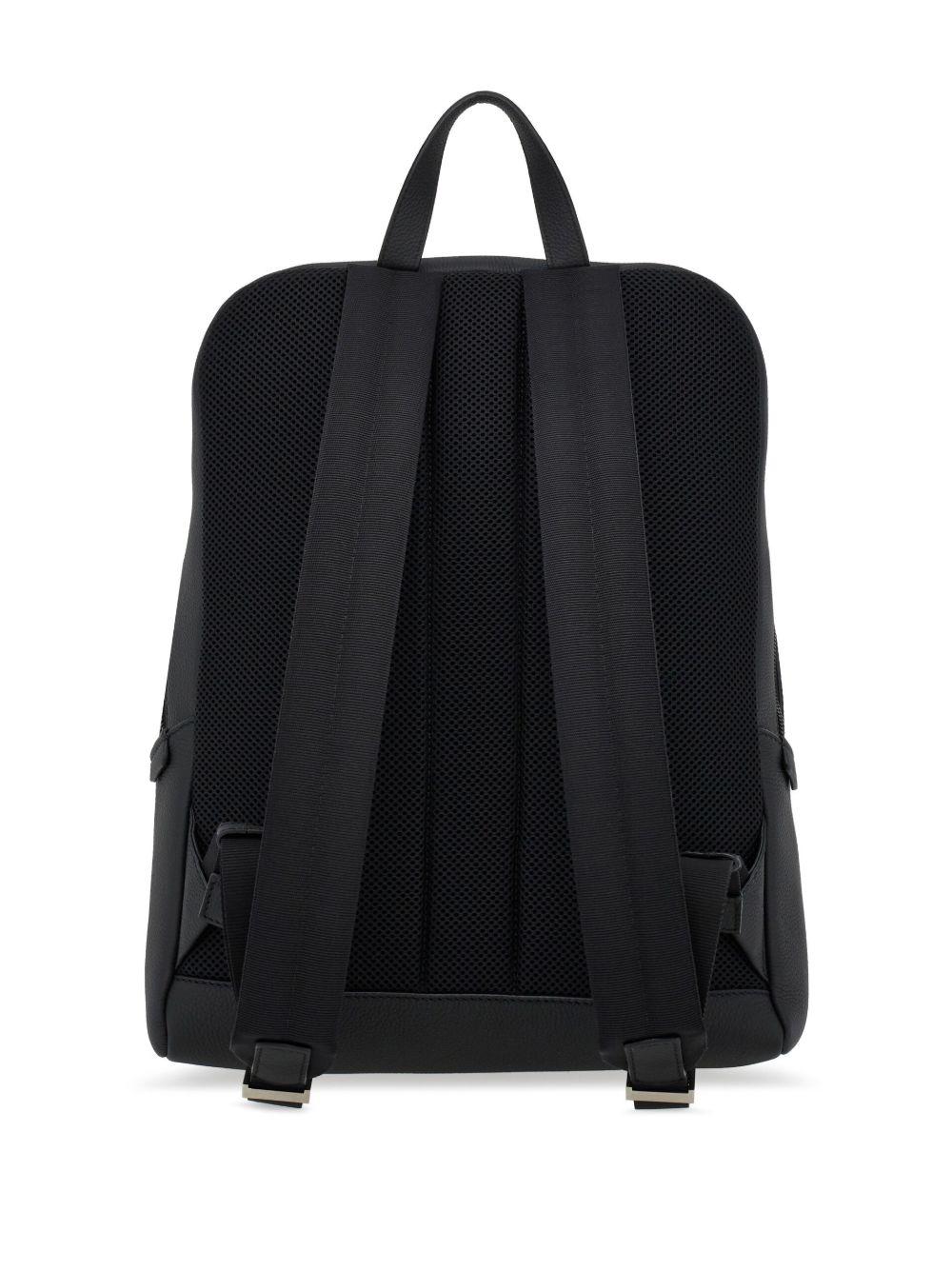 embossed-logo leather backpack Product Image